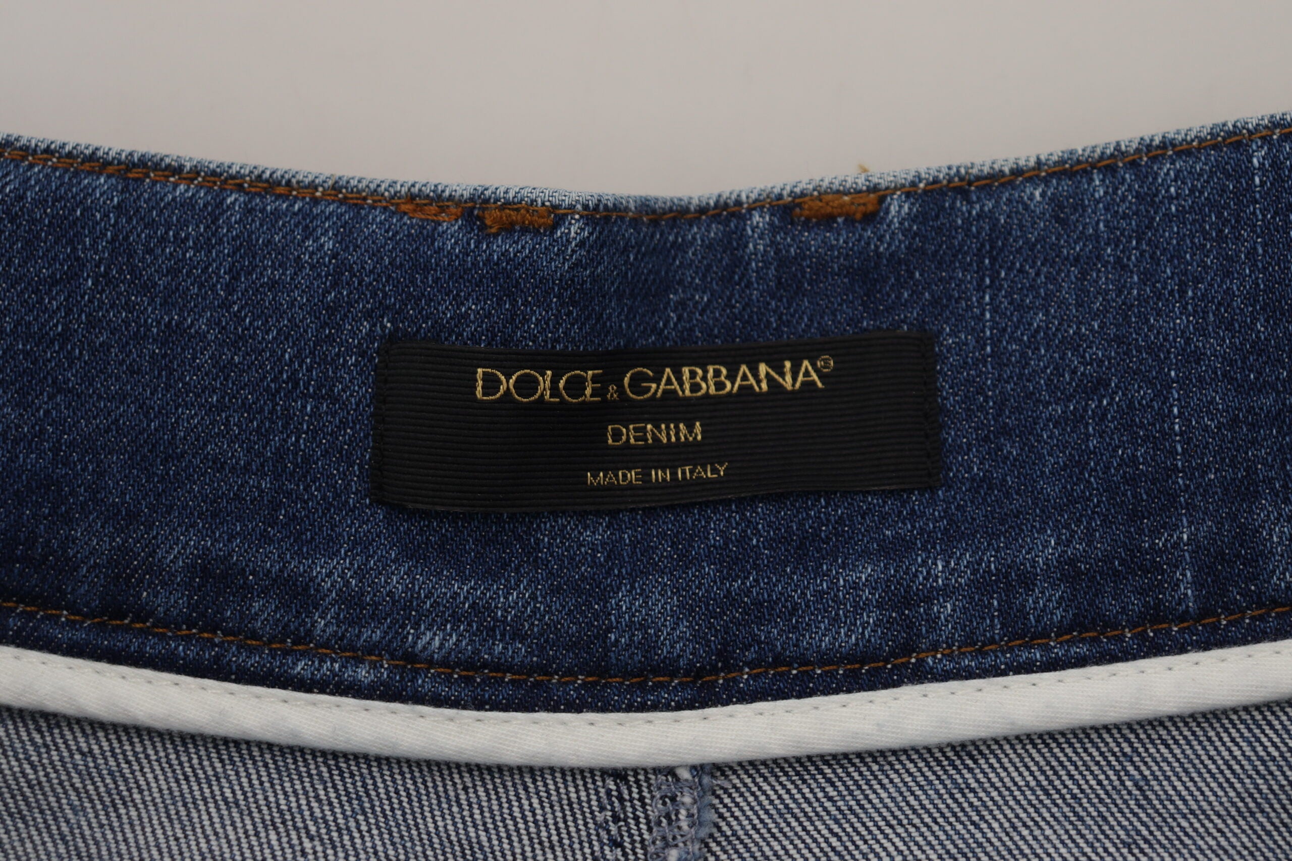 Blauwe jeans met hoge taille en stretchkatoen