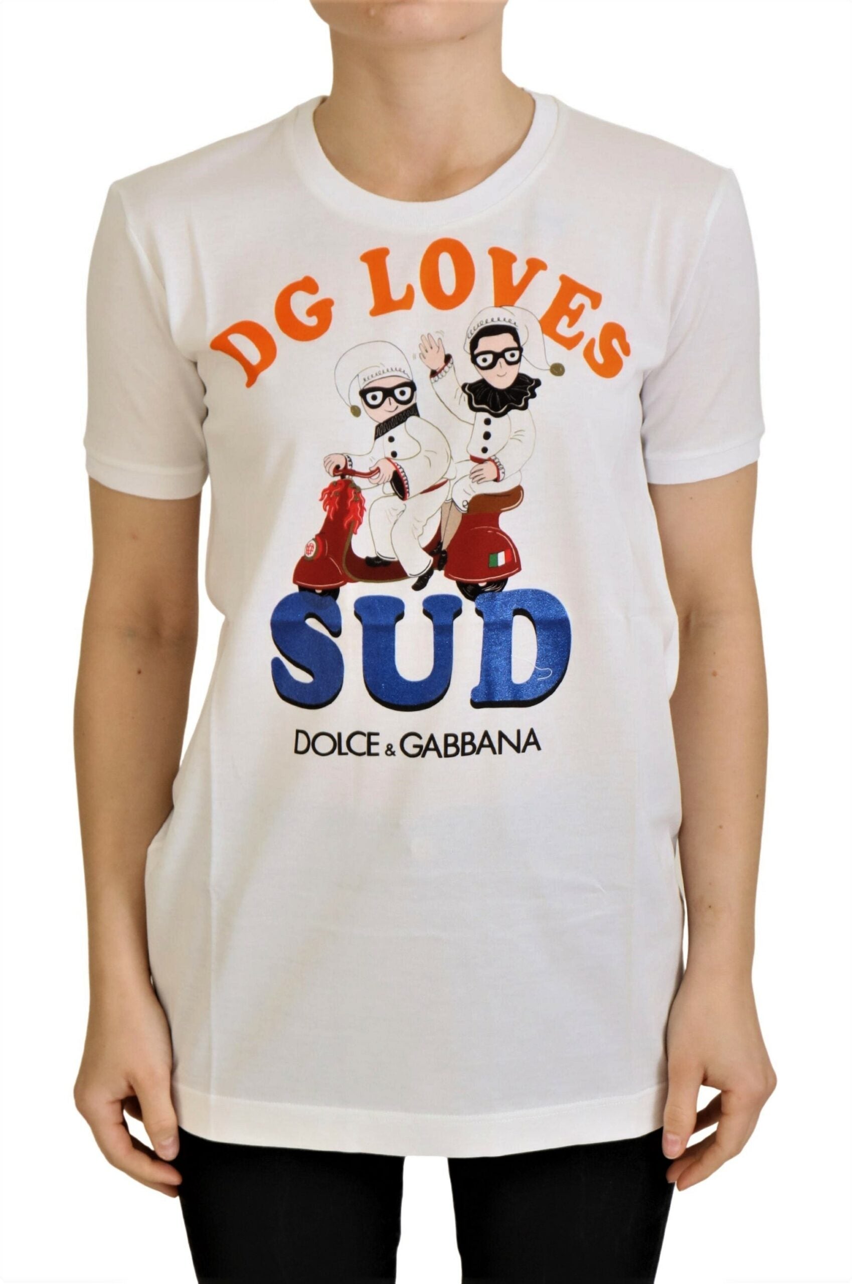 Wit katoenen DG Loves SUD T-shirt