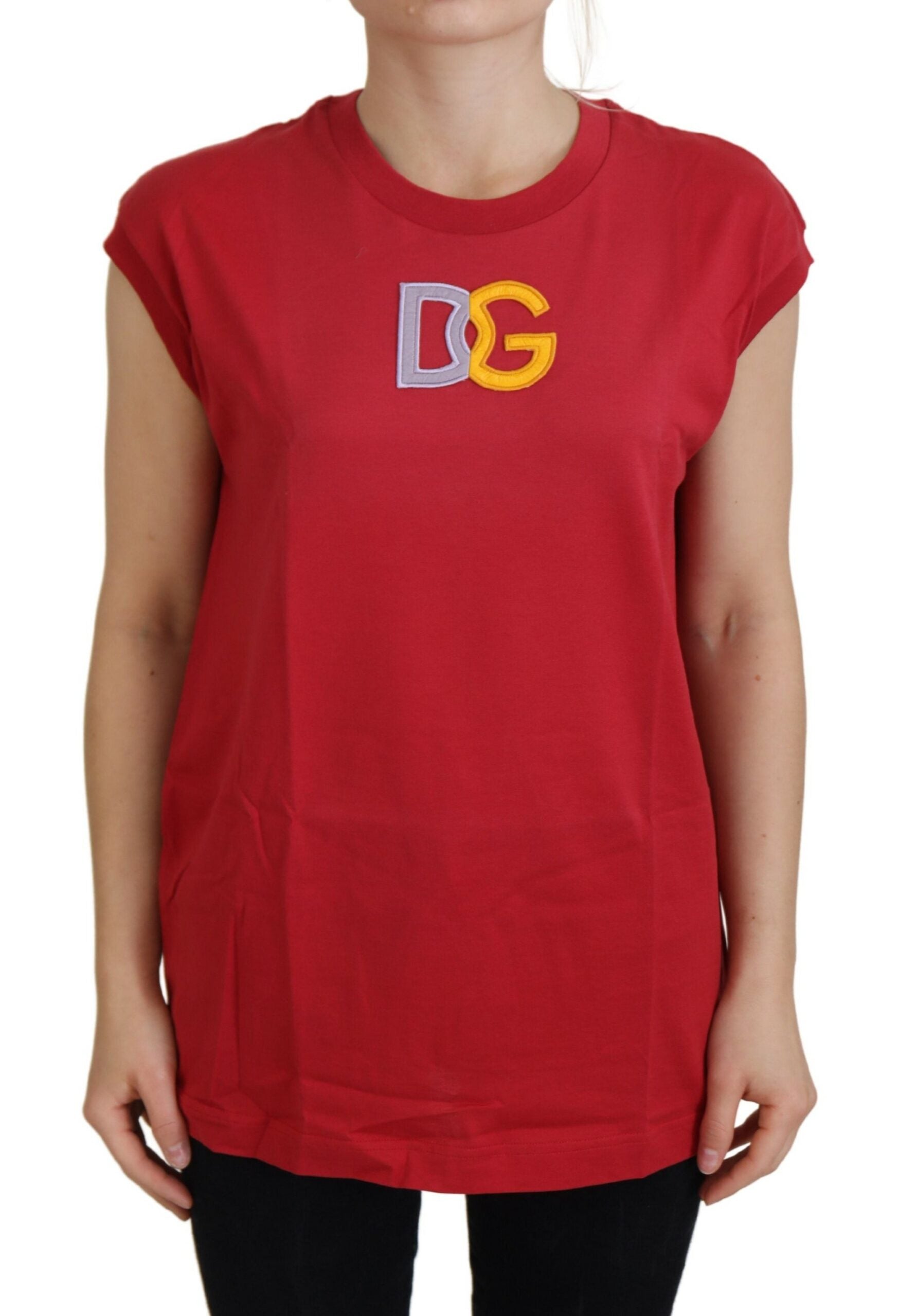 Rood katoenen DG-logo tanktop T-shirt