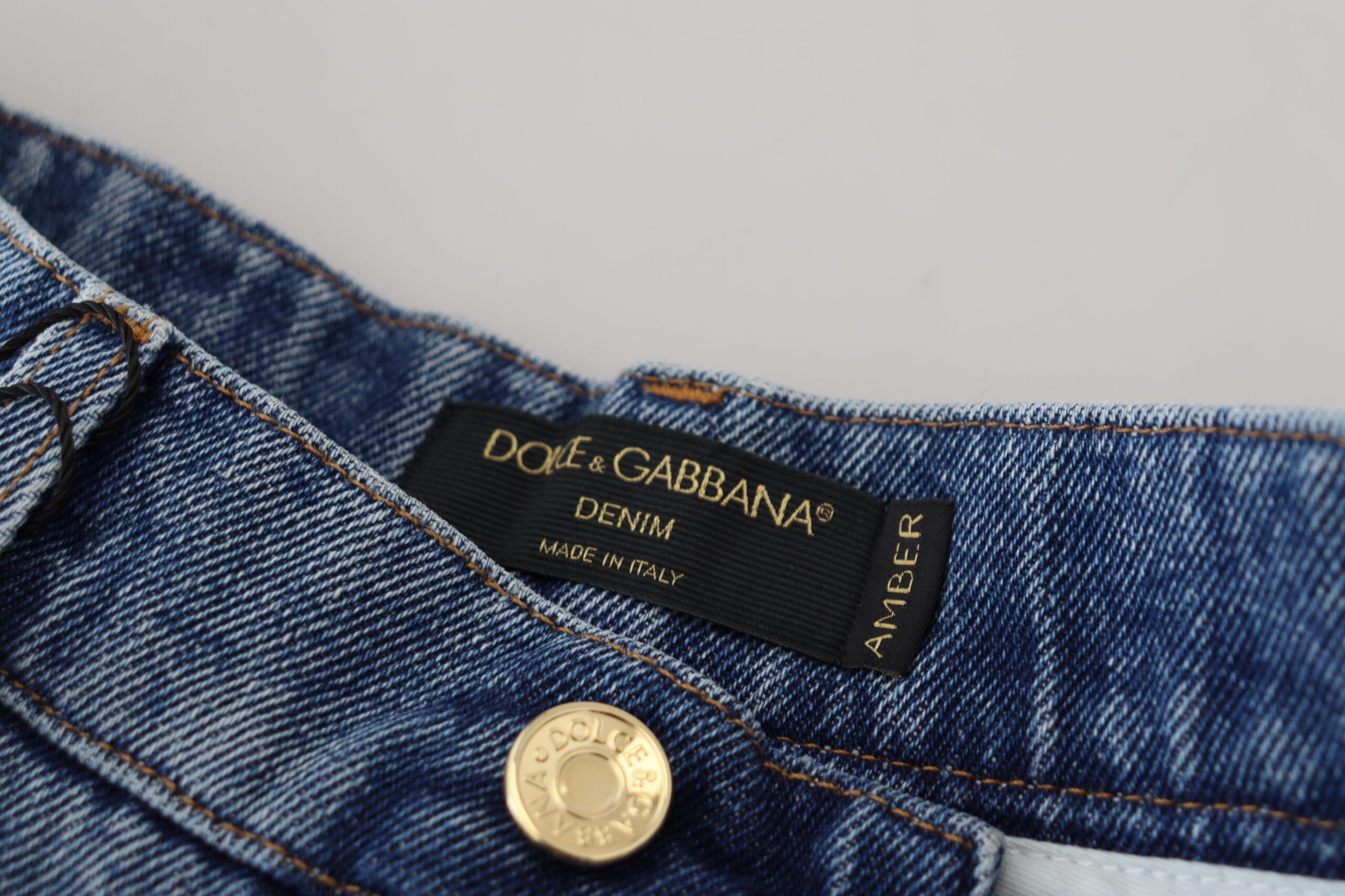 Blauwe gescheurde skinny denim katoenen jeans