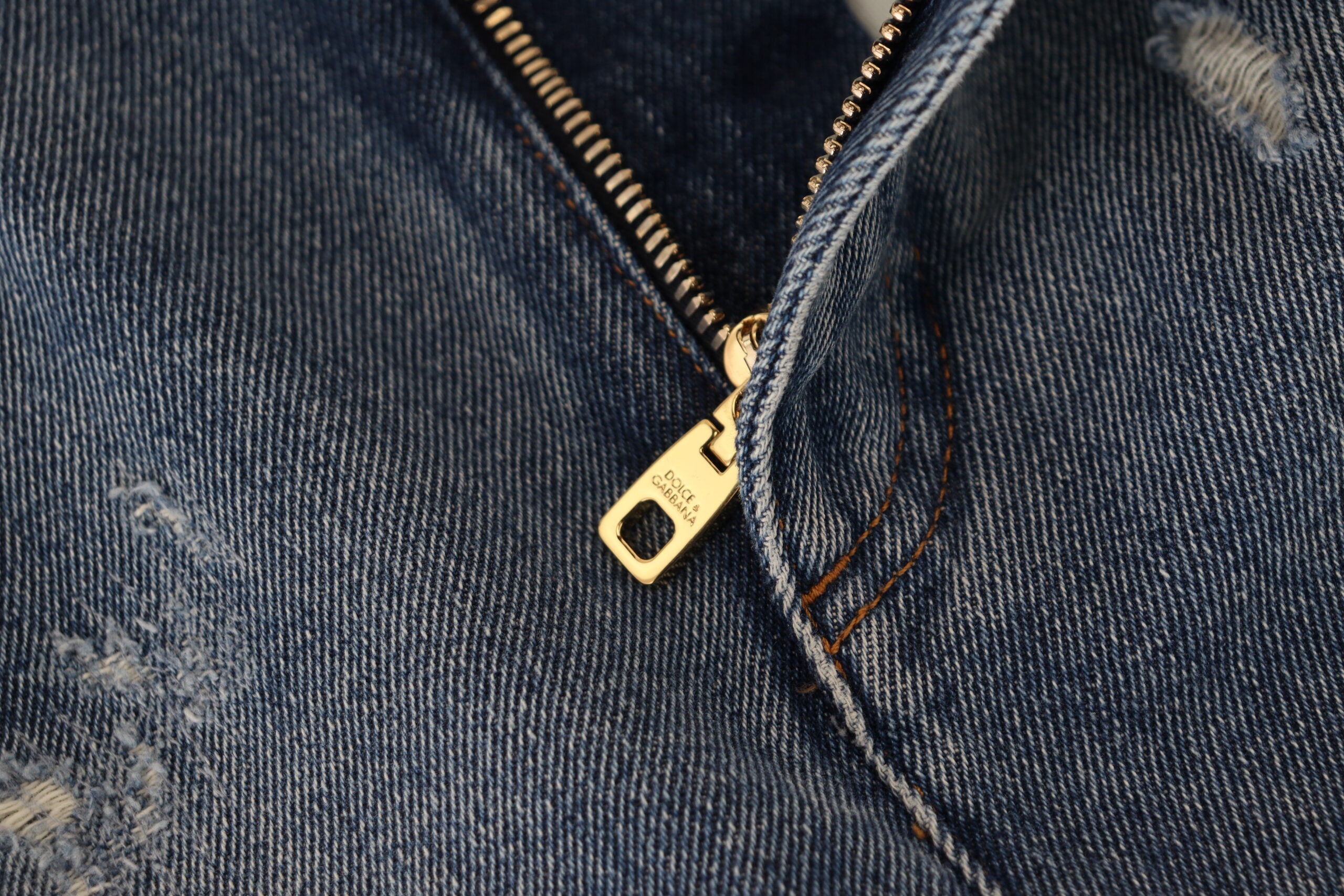 Blauwe gescheurde skinny denim katoenen jeans