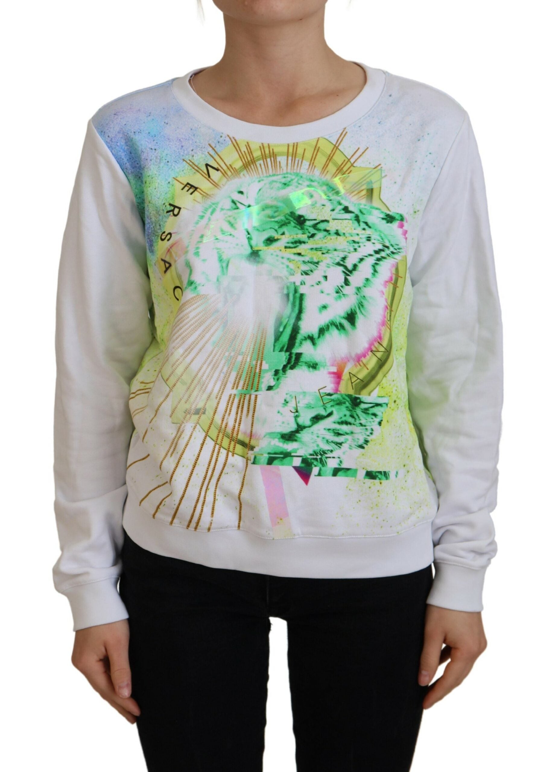Witte trui met lange mouwen en grafische print