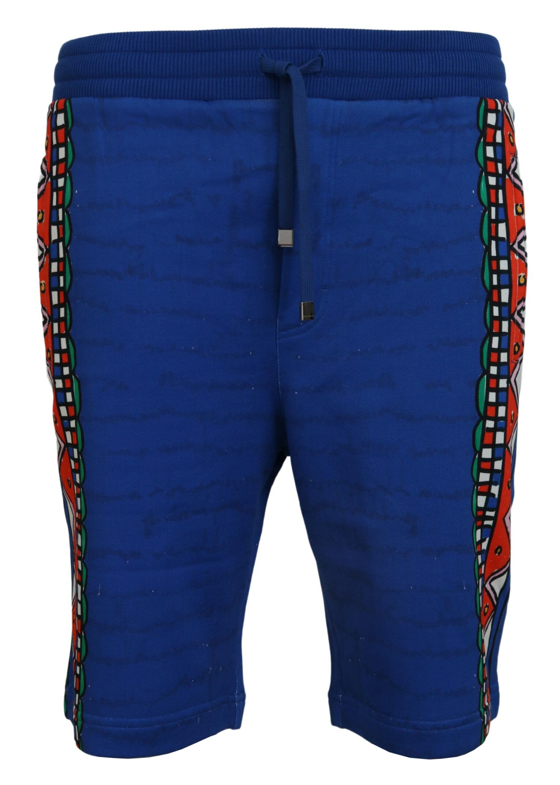 Blauwe katoenen bermudashorts met print