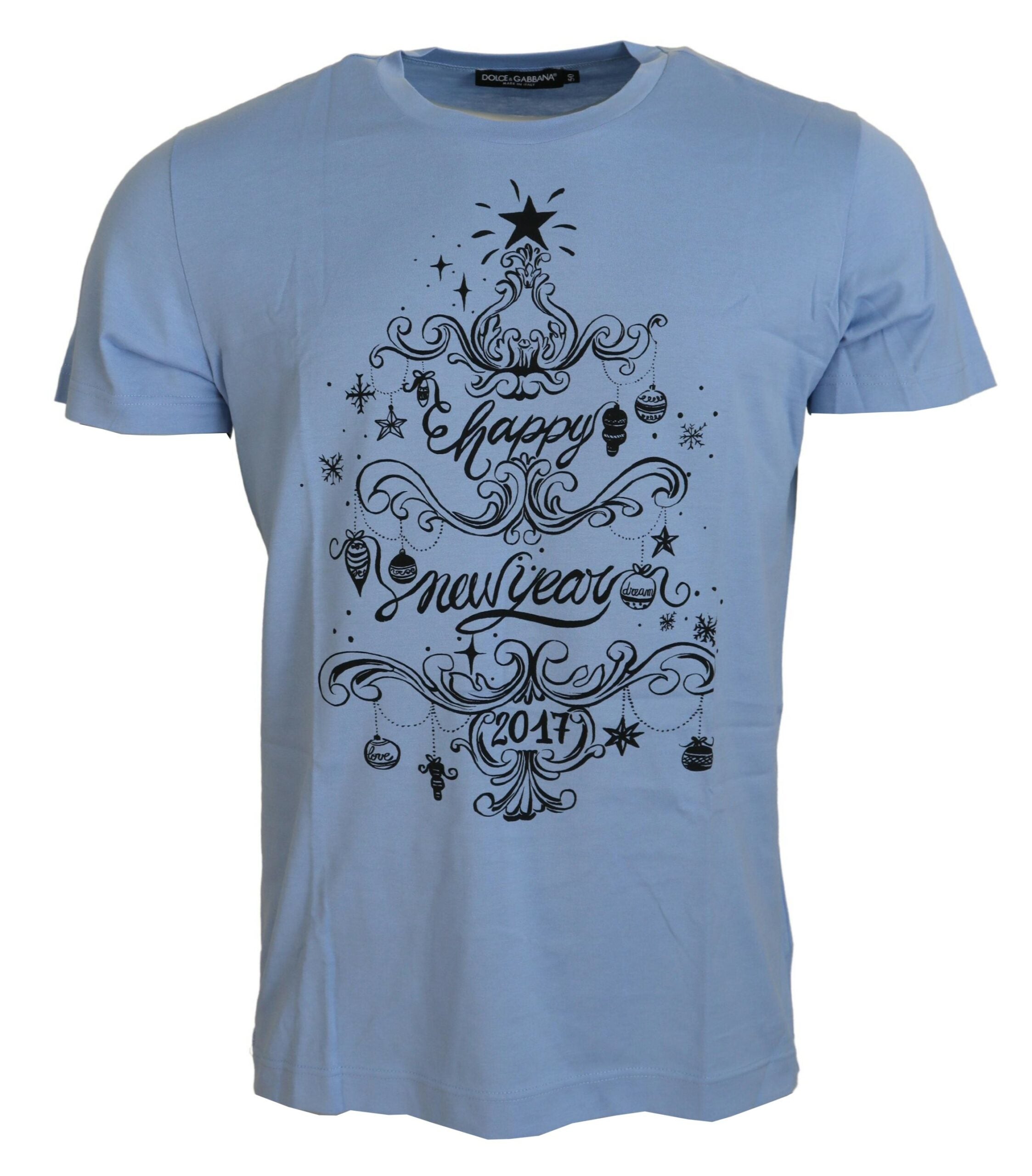 Lichtblauw Happy New Year 2017 katoenen T-shirt