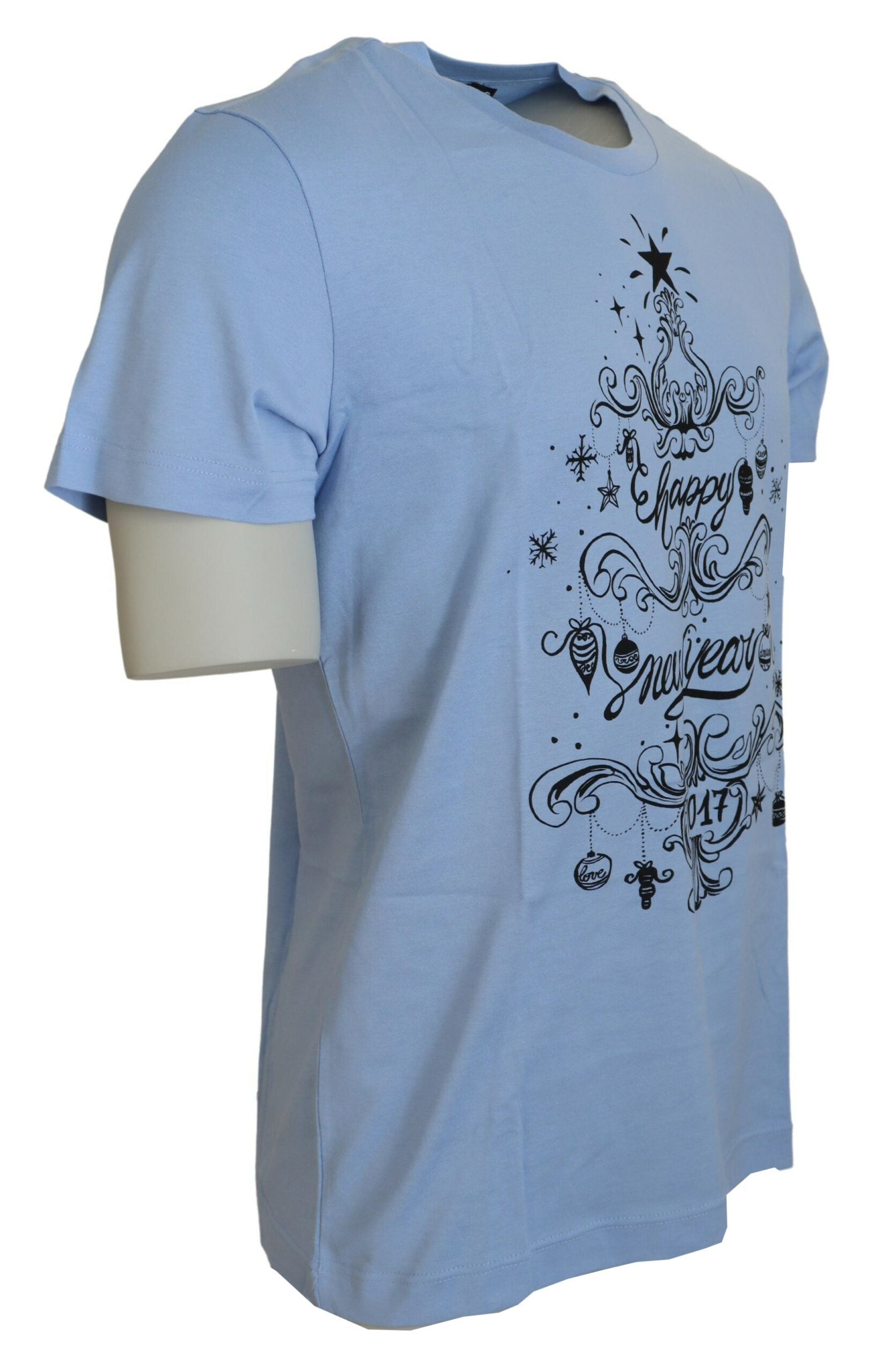 Lichtblauw Happy New Year 2017 katoenen T-shirt