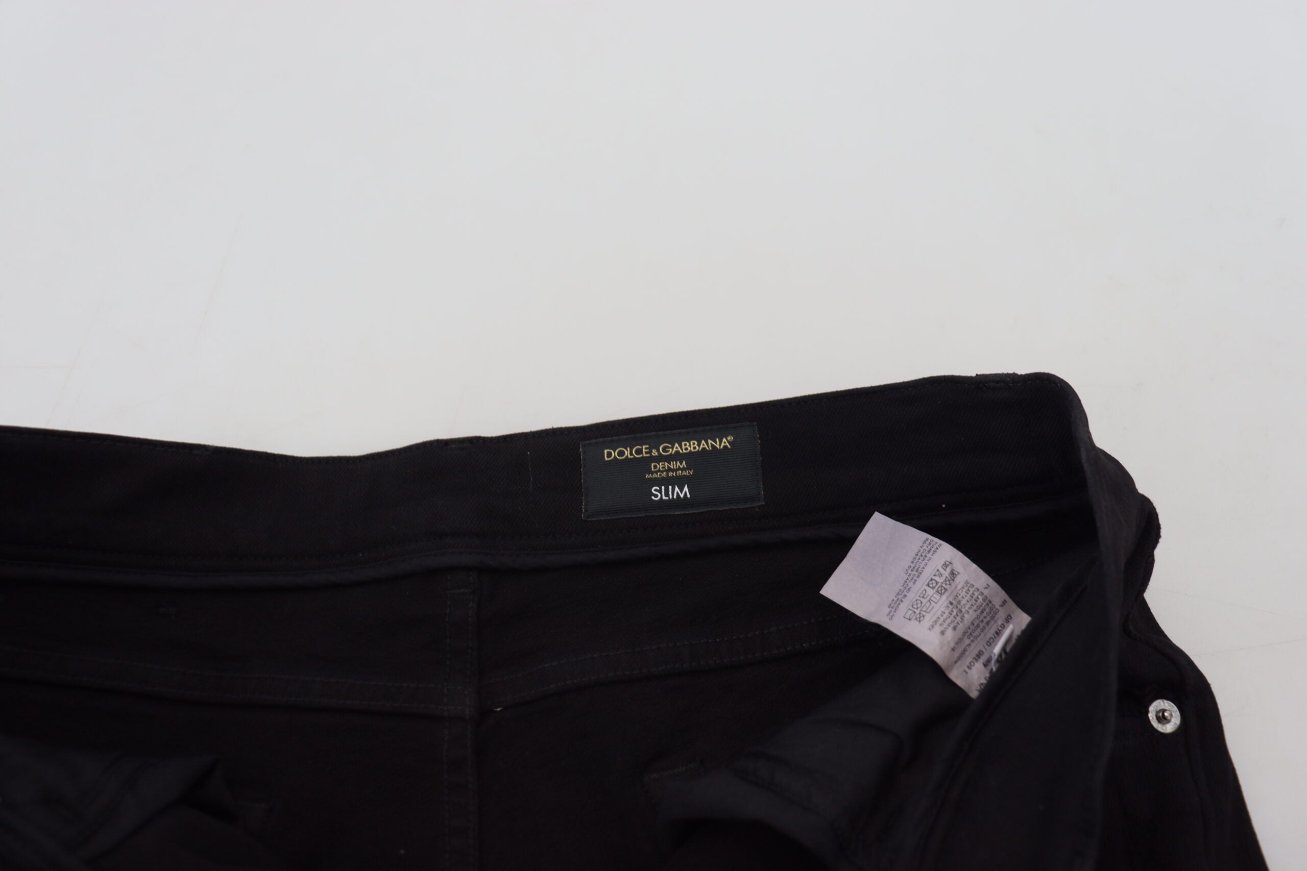 Черни дънки Slim Fit от дрипав деним