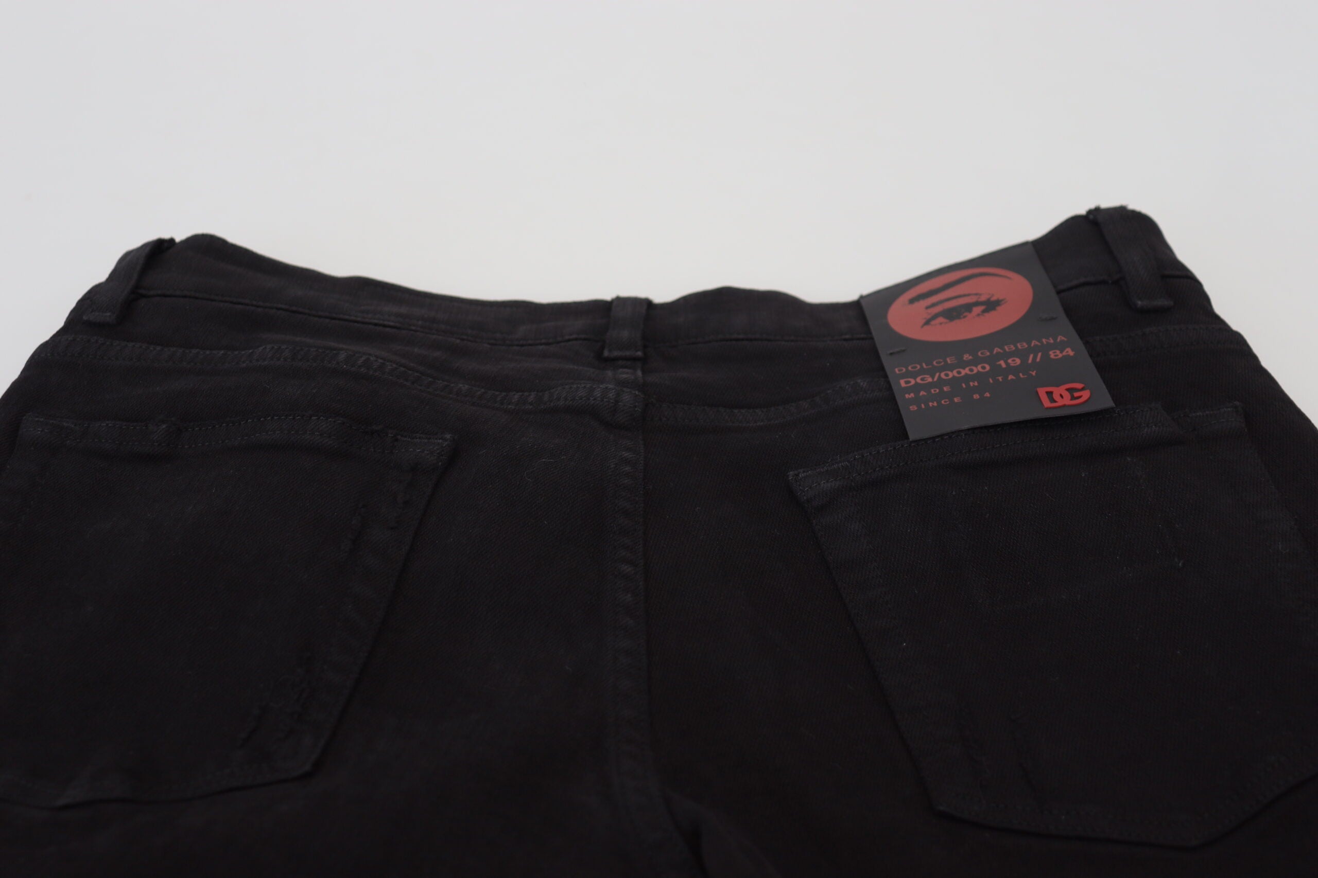 Черни дънки Slim Fit от дрипав деним