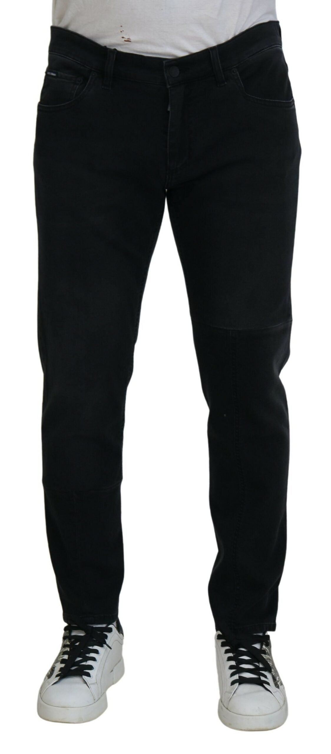 Zwarte Angel Borduurwerk Skinny Denim Jeans