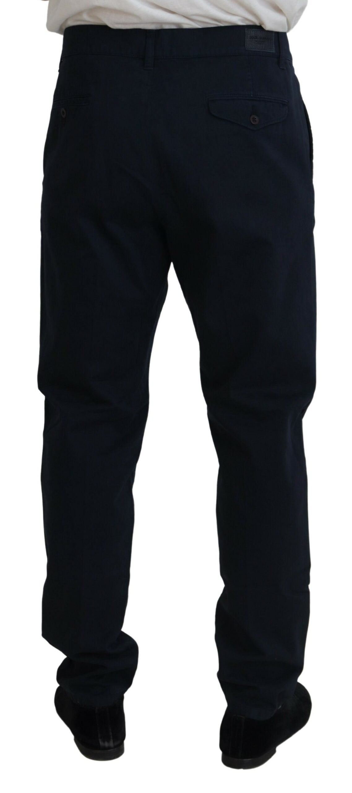 Blauwe katoenen formele herenbroek