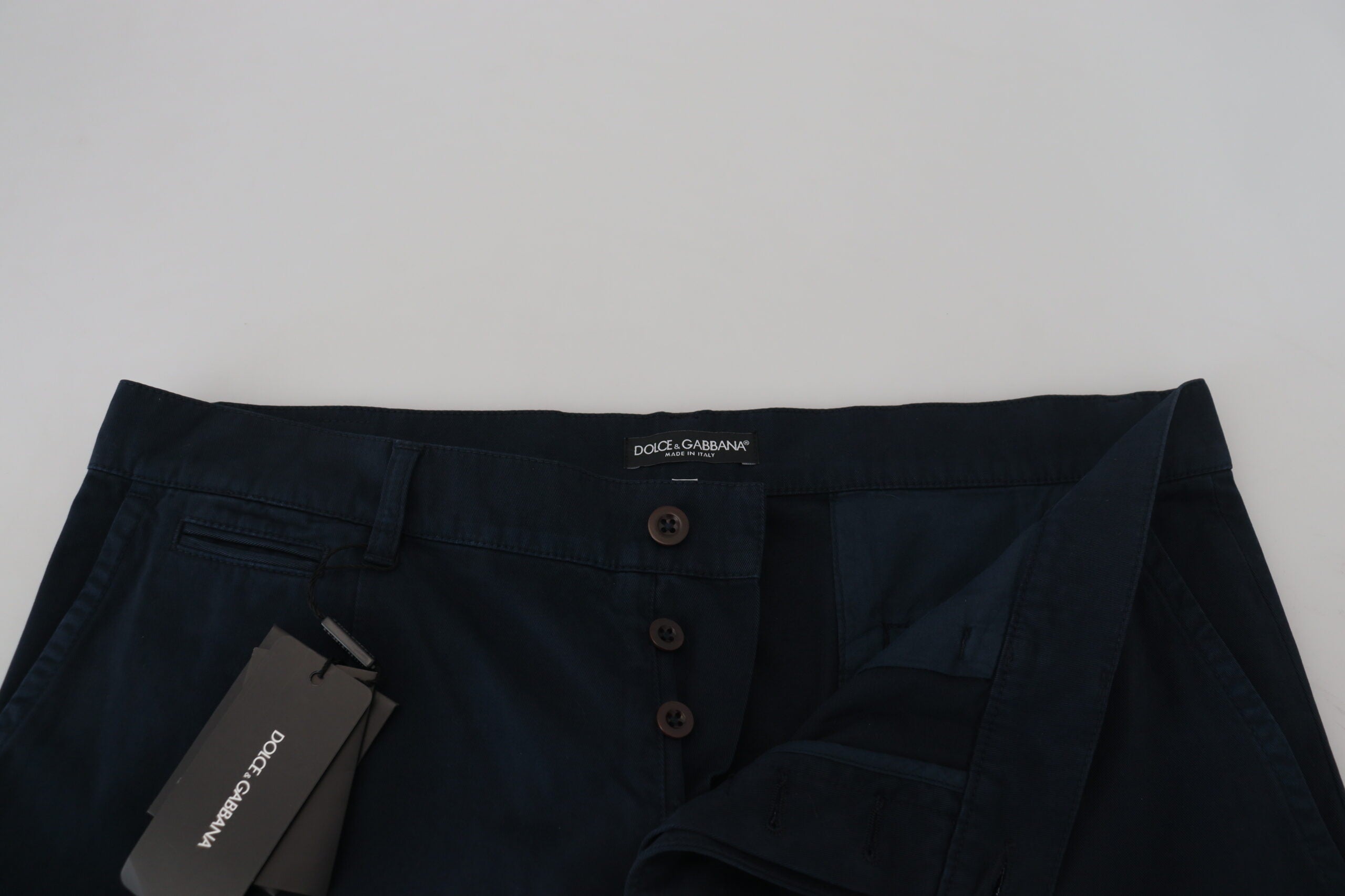 Blauwe katoenen formele herenbroek