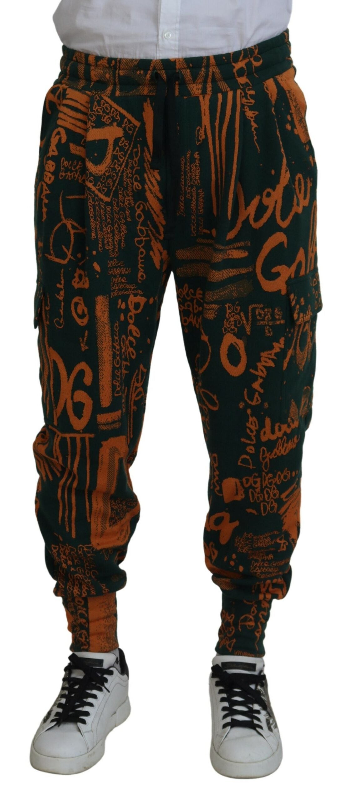 Multicolor Logo Print Zijden Cargo Joggingbroek