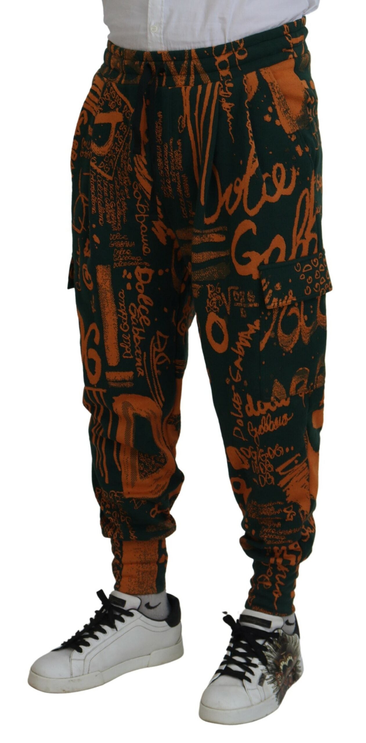 Multicolor Logo Print Zijden Cargo Joggingbroek