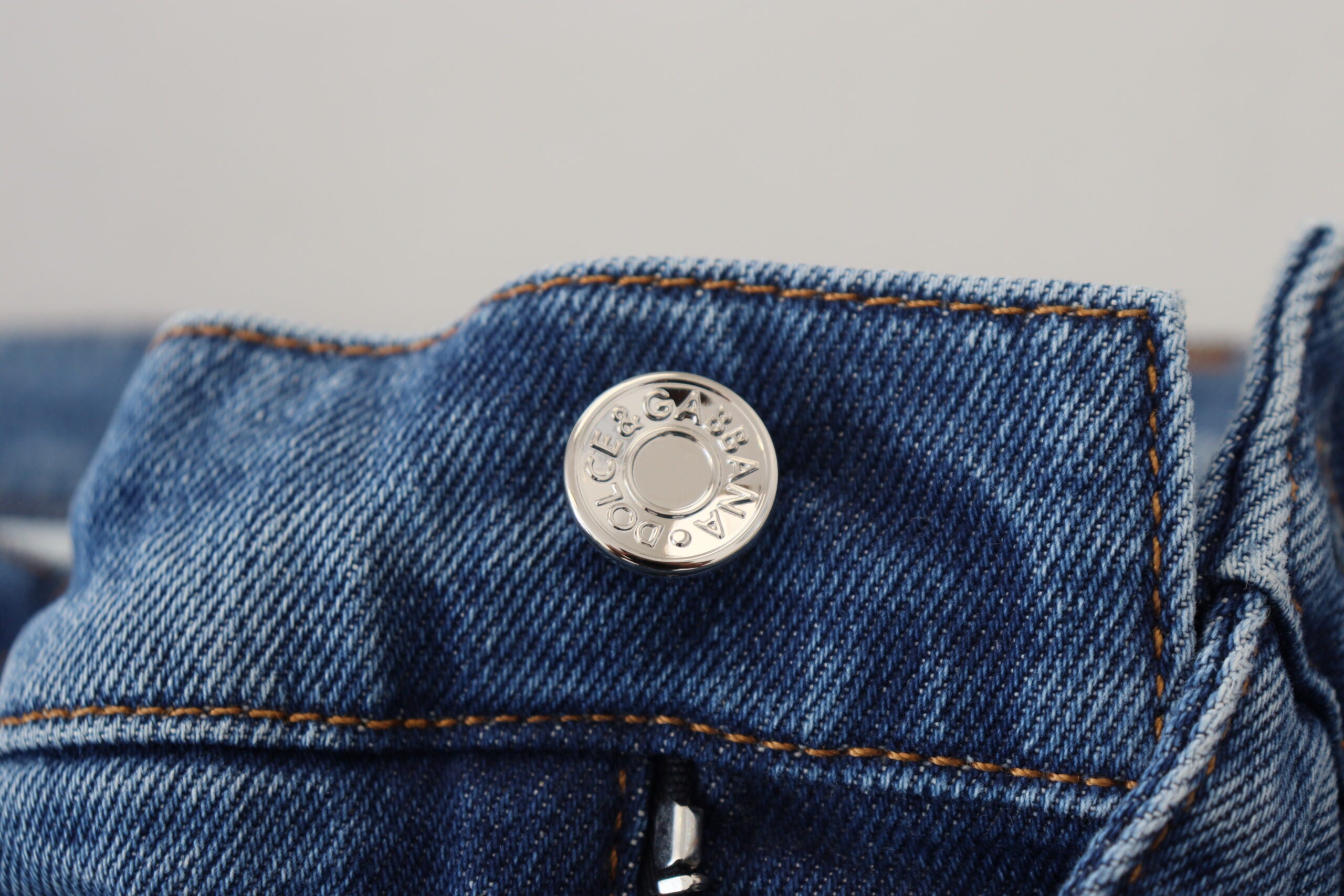 Blauwe gewassen skinny katoenen denim jeans