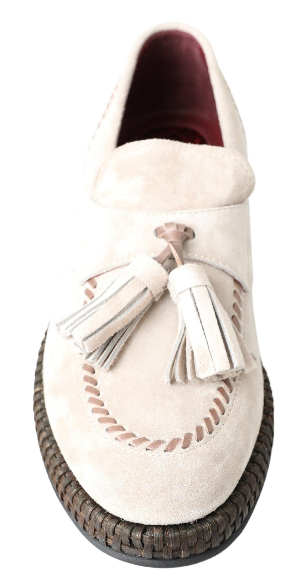 Ivoorkleurige suède heren espadrille schoenen
