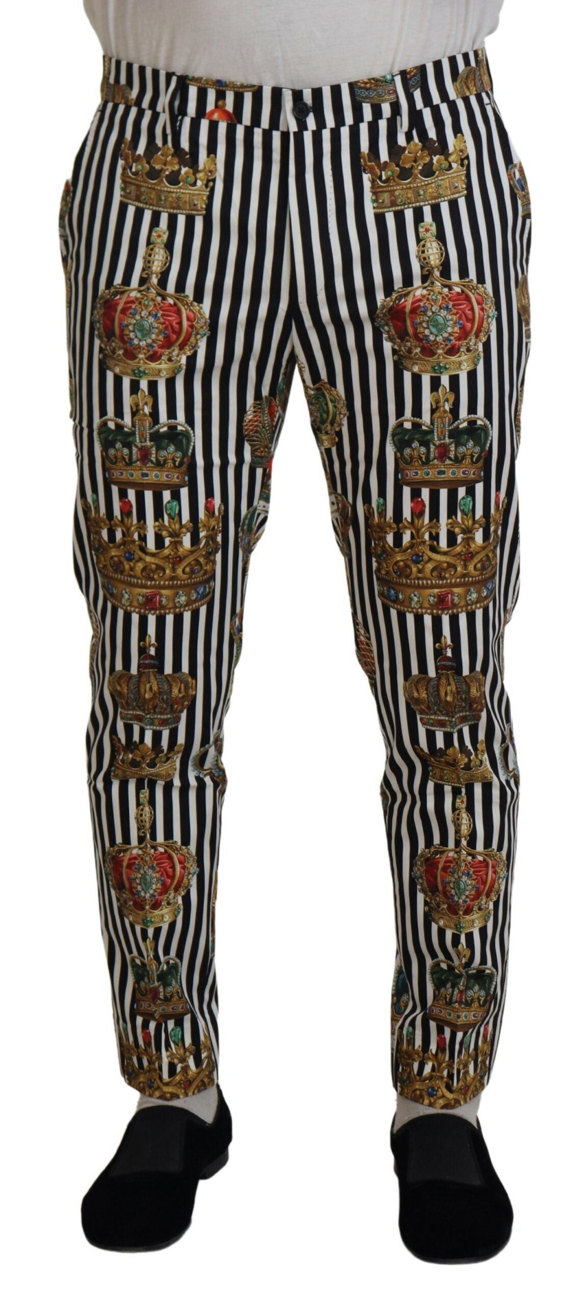 Witte katoenen stretch kroonbroek