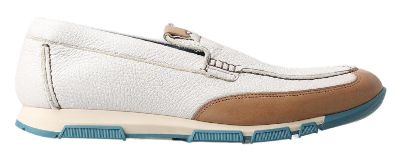 Witte leren loafers mocassins schoenen