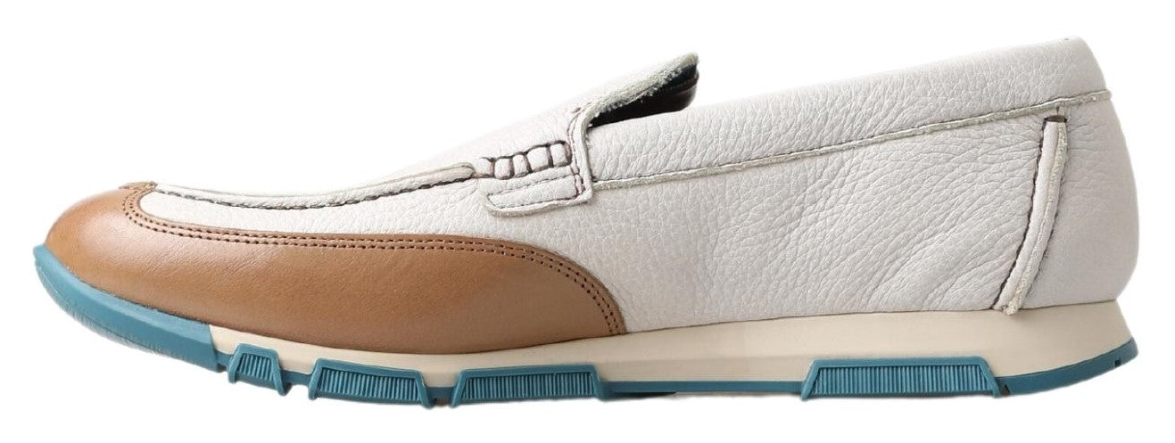Witte leren loafers mocassins schoenen