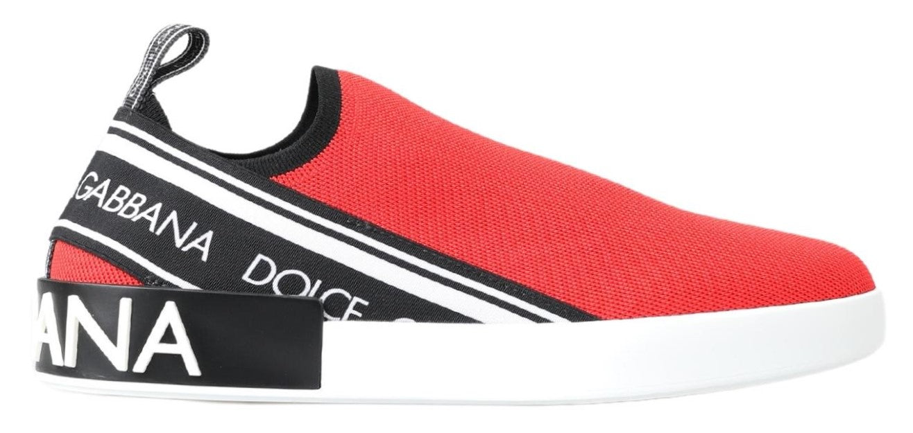 Rode witte platte sneakers loafers schoenen