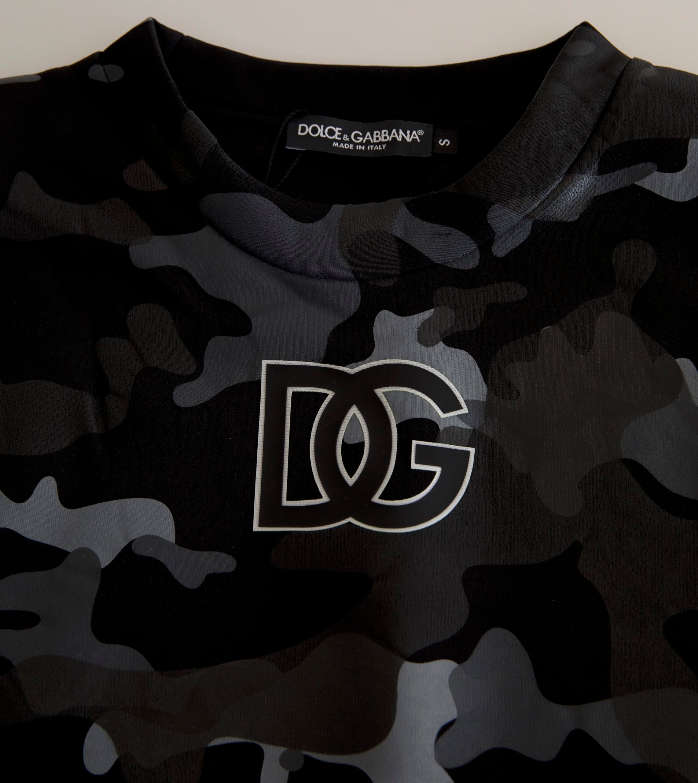 Zwarte camouflage ronde hals sweatshirt trui