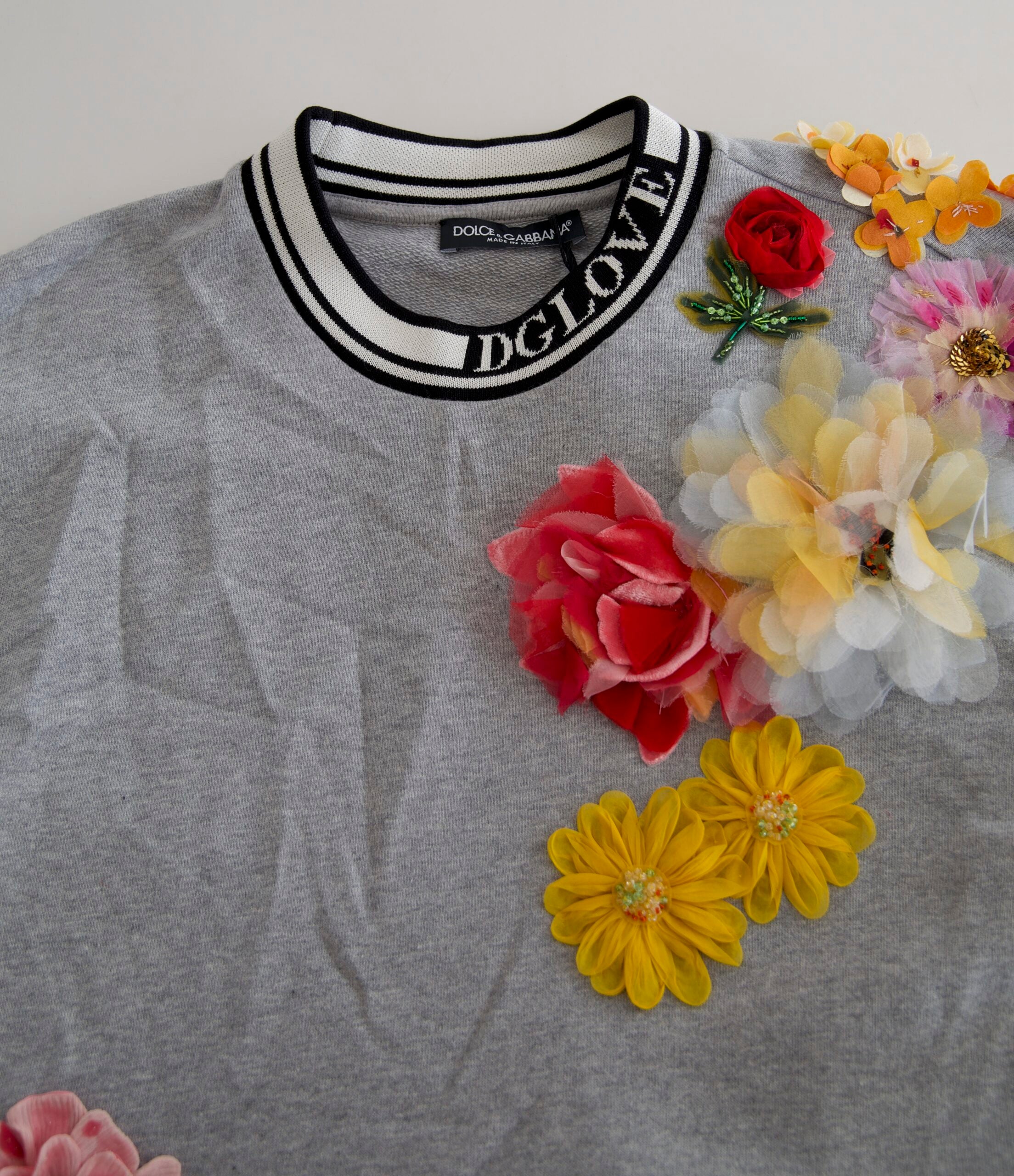Grijze DG Amore Queen Floral Pullover Trui