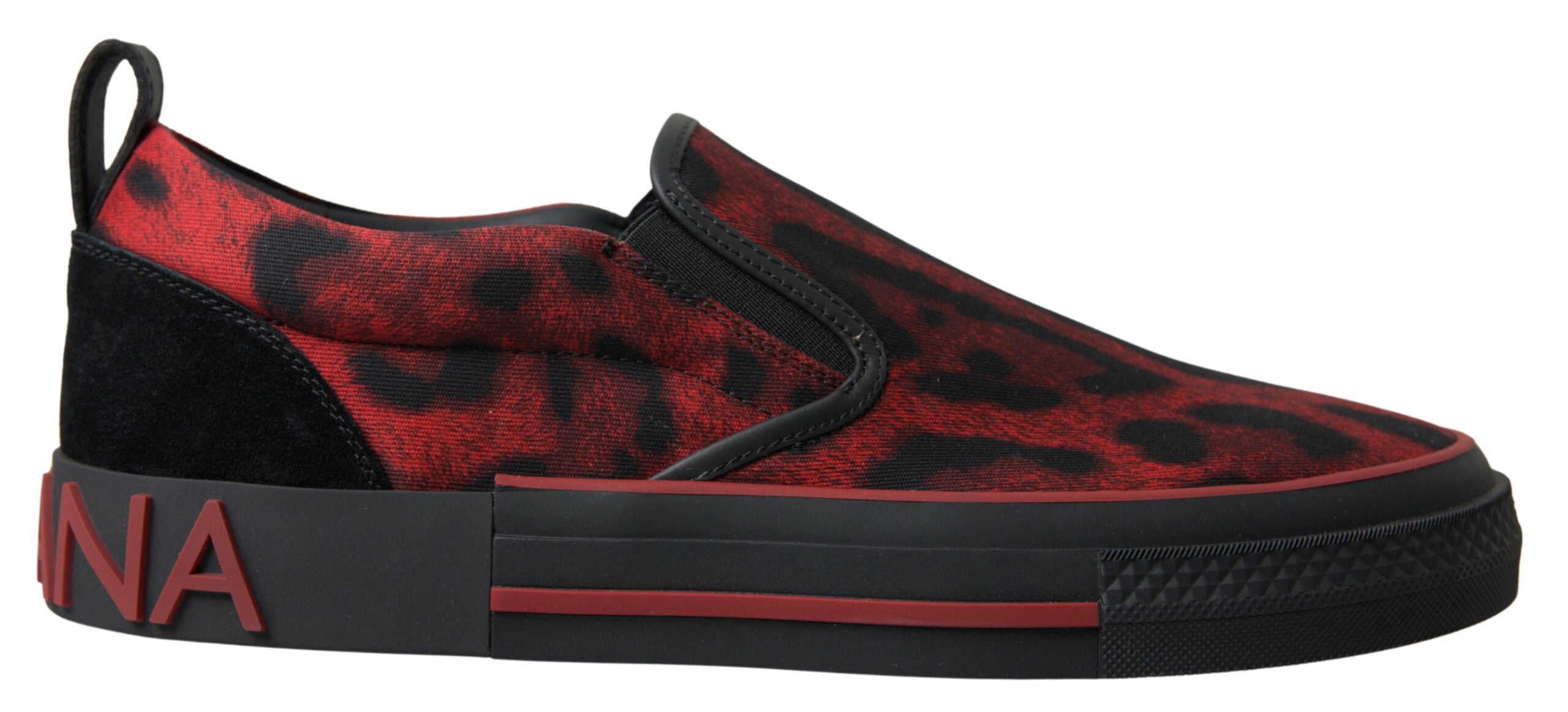 Rode zwarte luipaard loafers sneakers schoenen