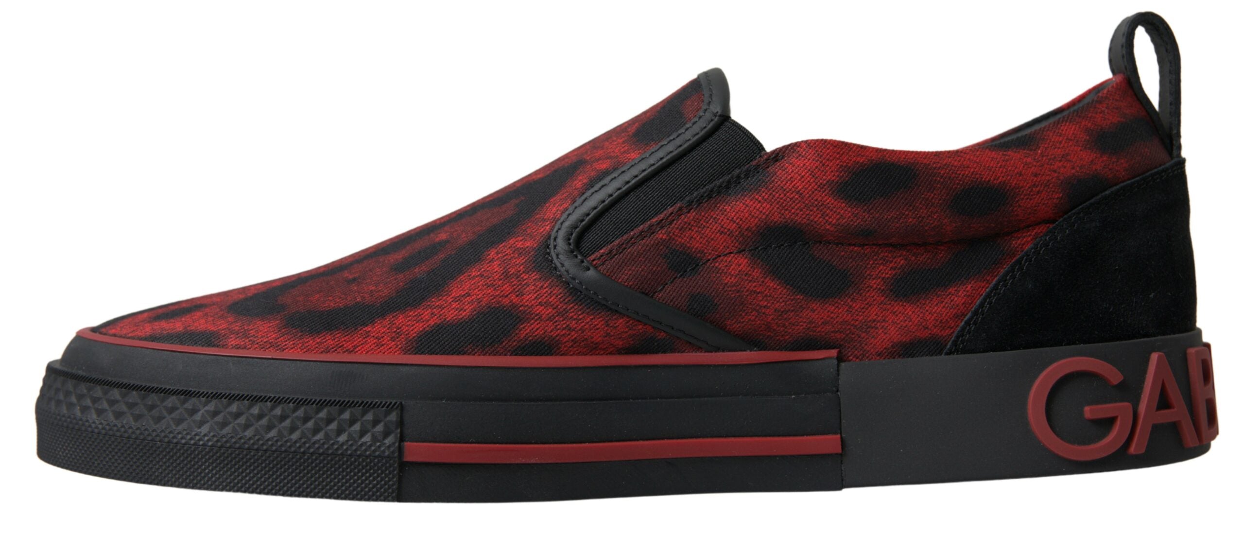 Rode zwarte luipaard loafers sneakers schoenen