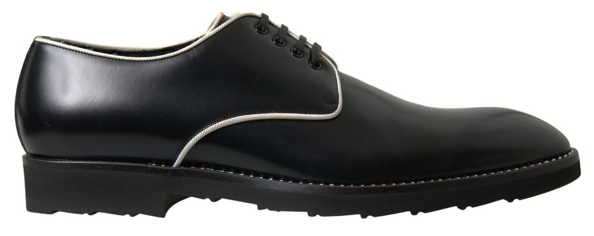 Zwarte witte leren formele schoenen