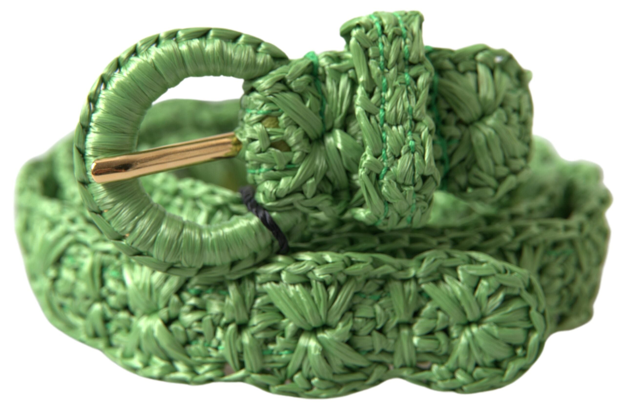 Groene viscose geweven skinny tailleriem