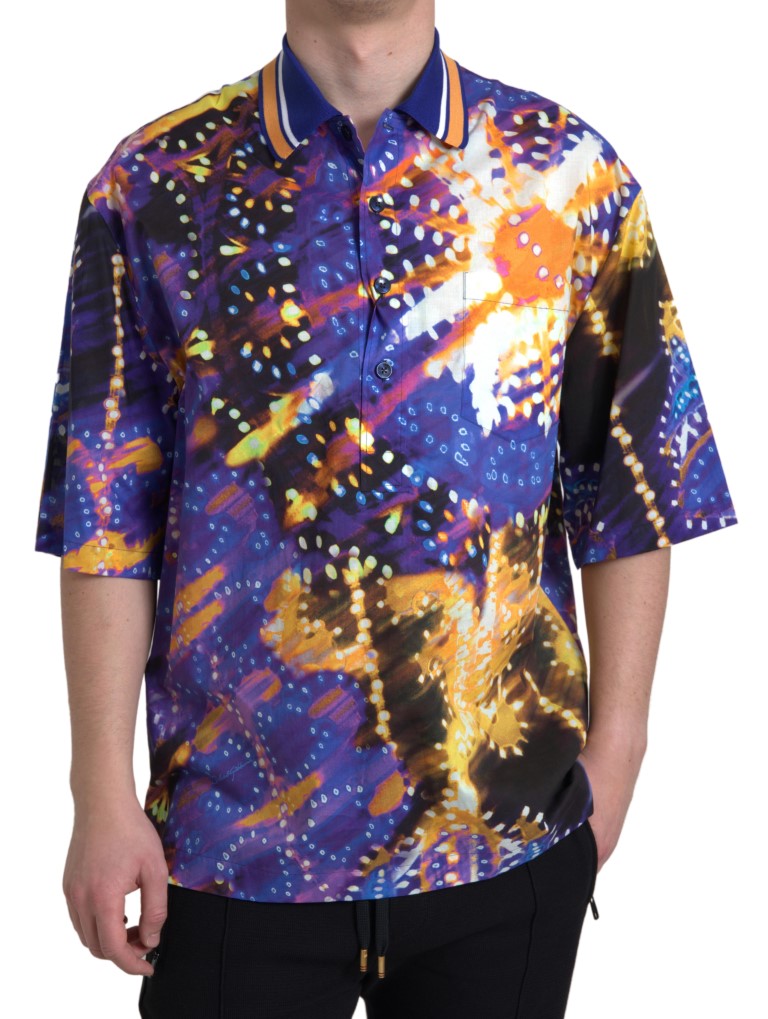 Luminaire Print Katoenen Polo Top Heren Shirt