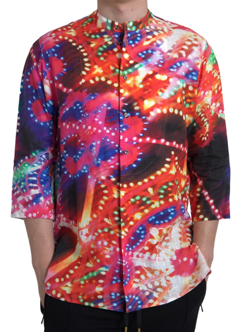 Multicolor Luminarie Print Linnen Shirt