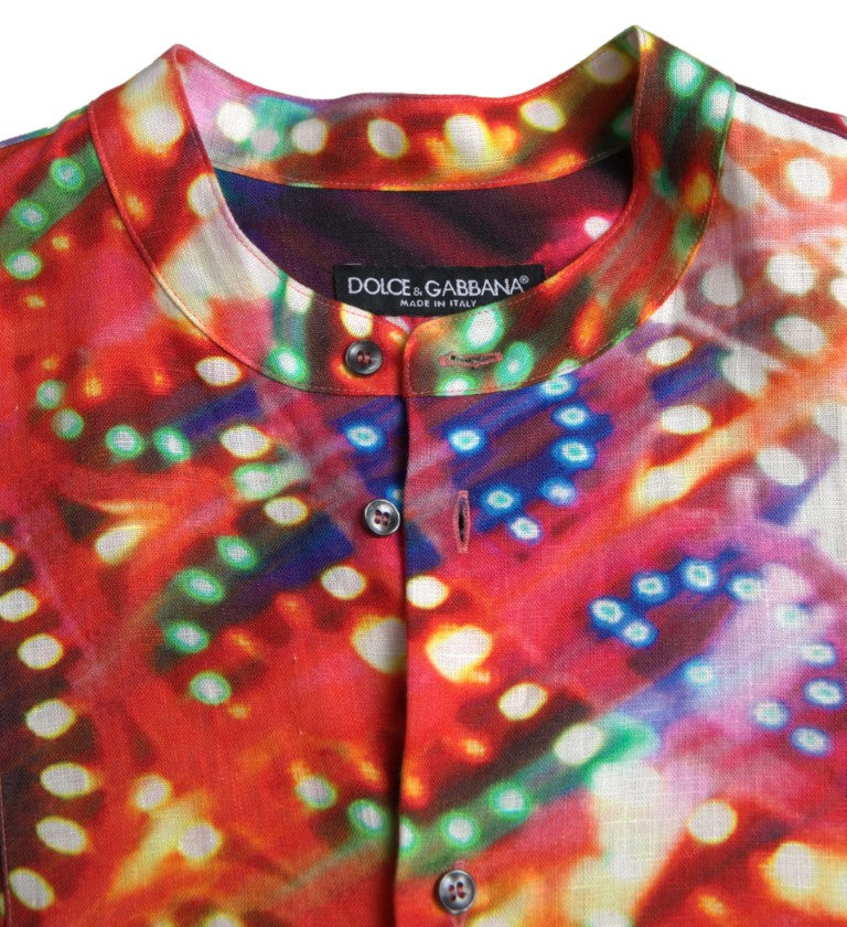 Multicolor Luminarie Print Linnen Shirt