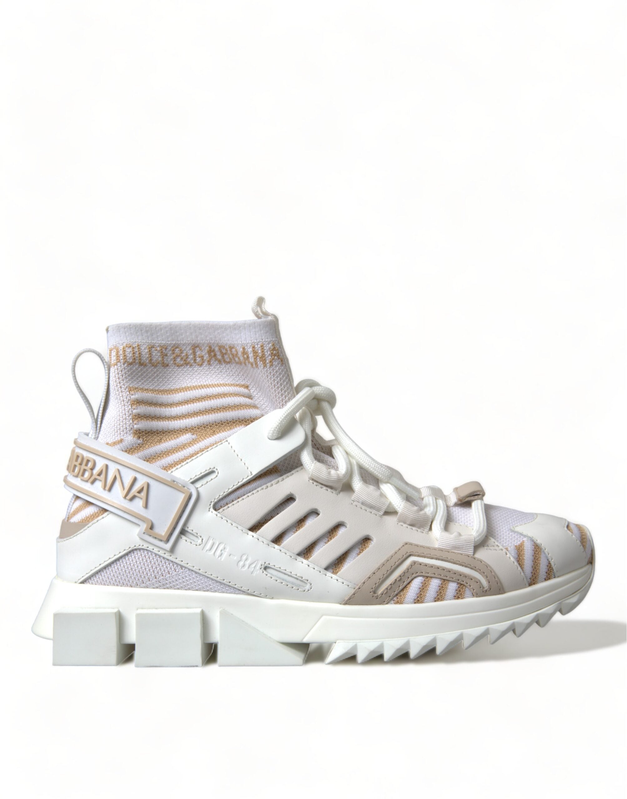 Witte beige Sorrento sokken sneakers schoenen