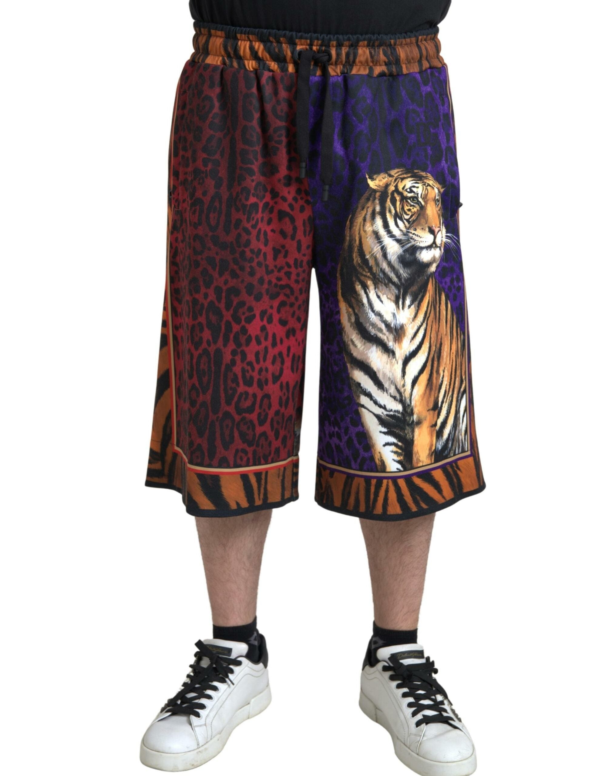 Multicolor tijgerprint heren bermuda shorts