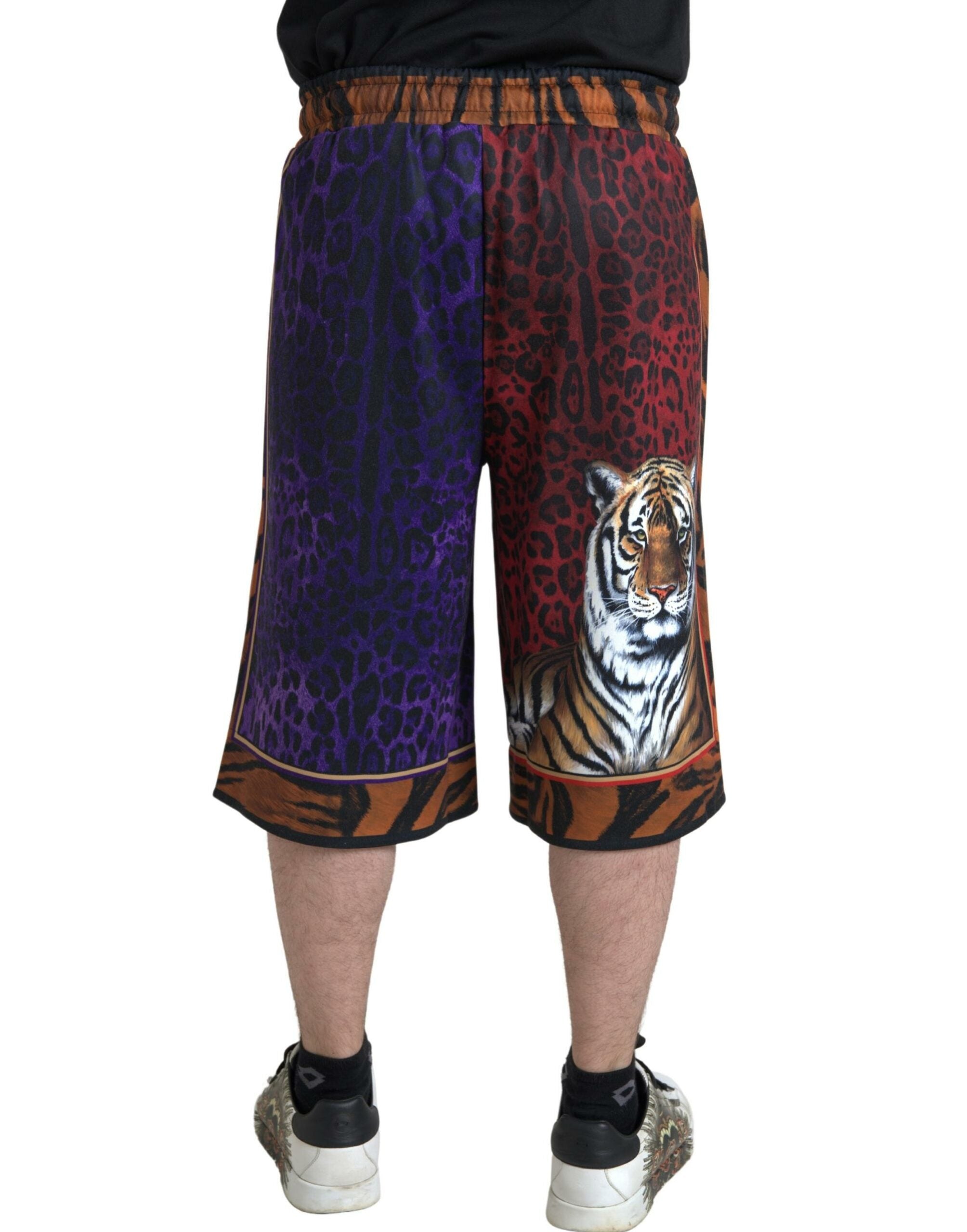Multicolor tijgerprint heren bermuda shorts