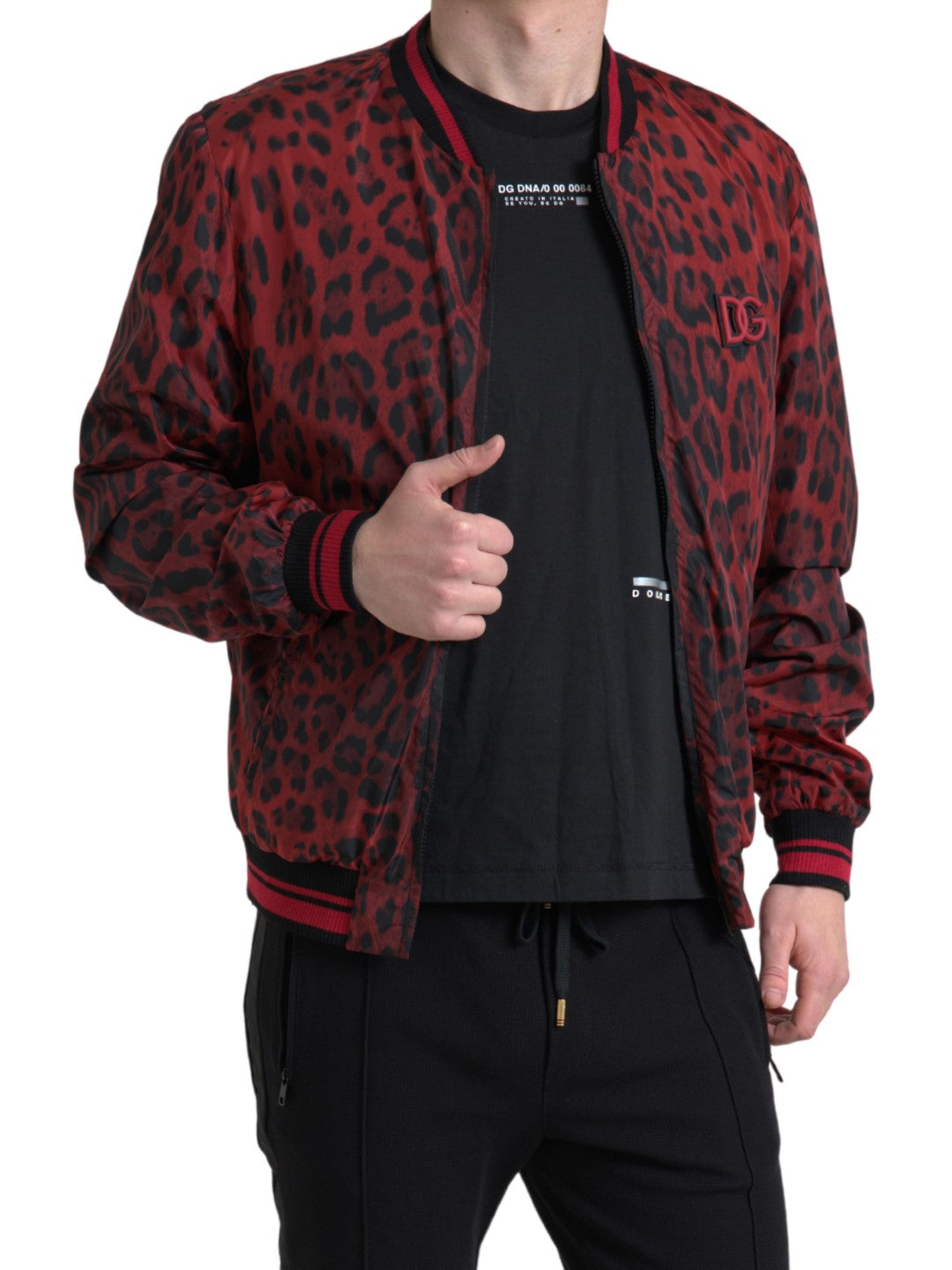 Rode luipaard bomber korte jas
