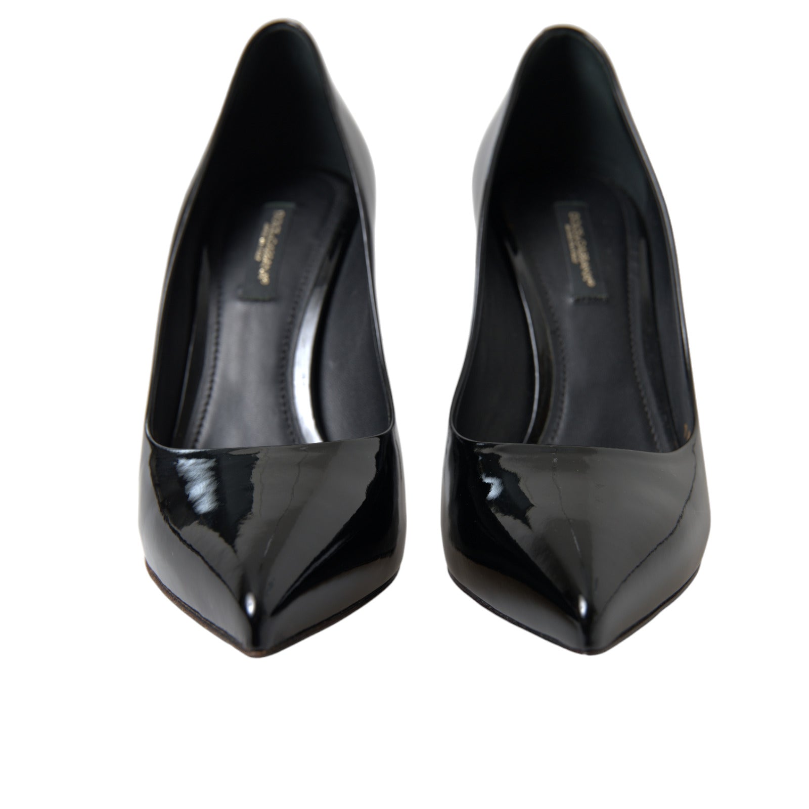 Zwarte lakleren pumps met hakken