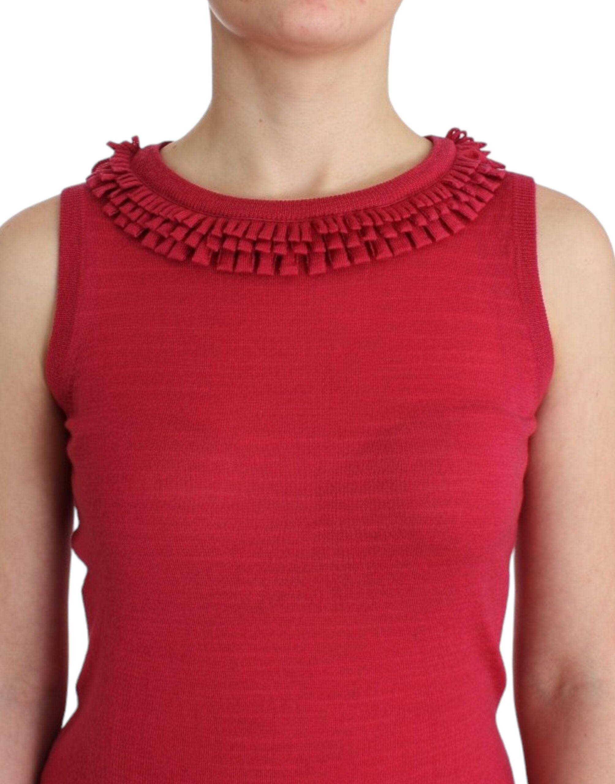Roze wollen gebreide top