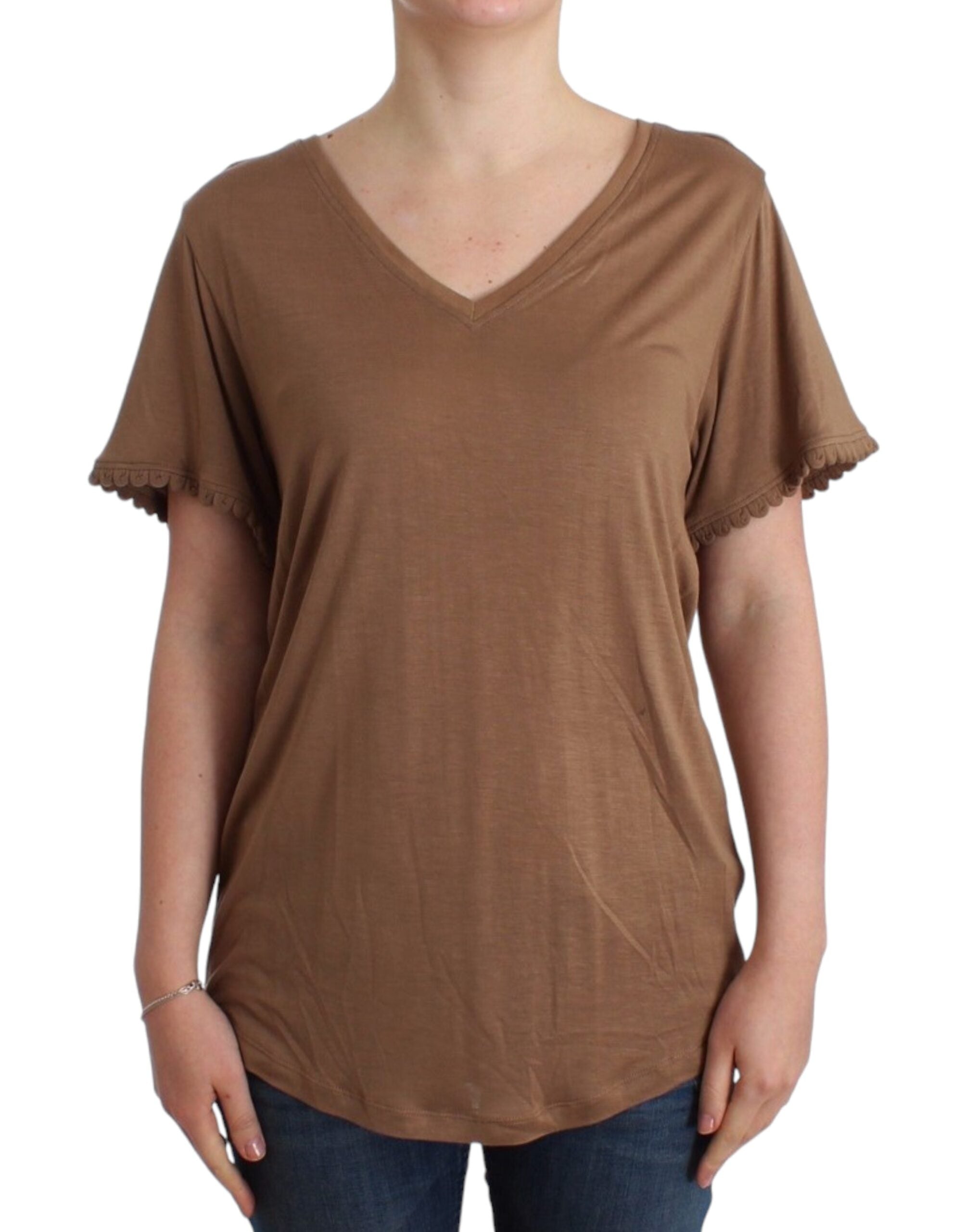 Bruine top met korte mouwen