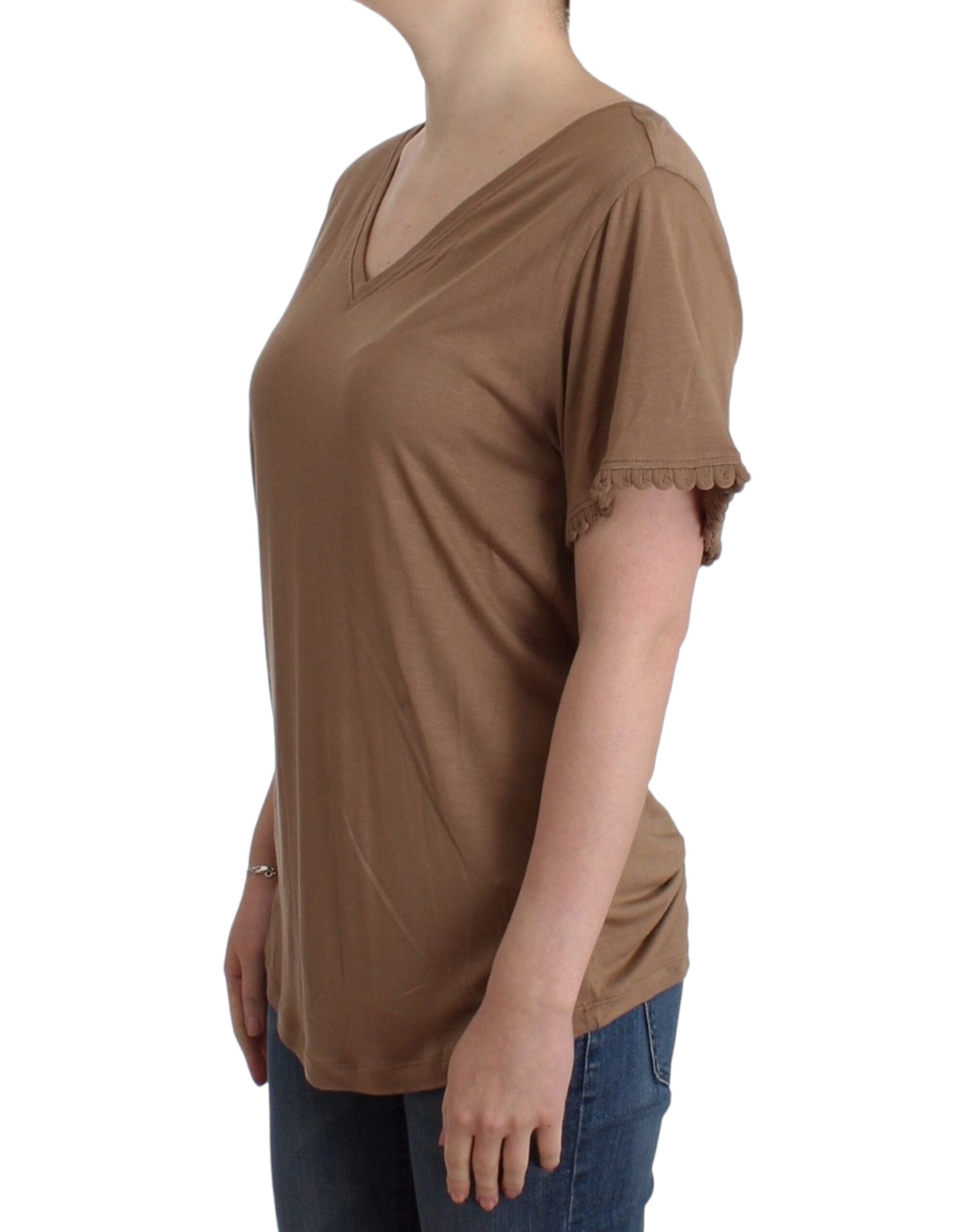 Bruine top met korte mouwen