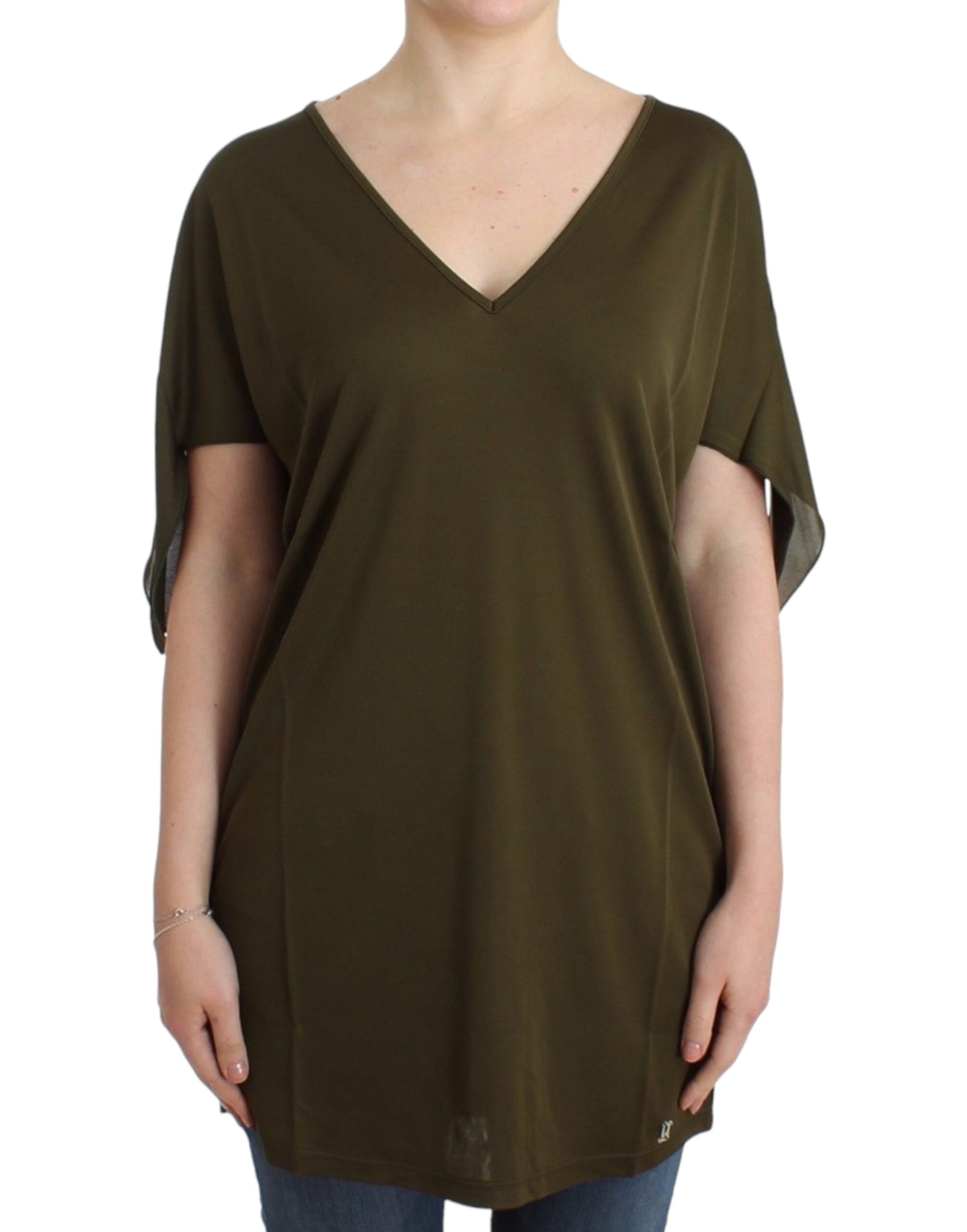Groene blouse met korte mouwen