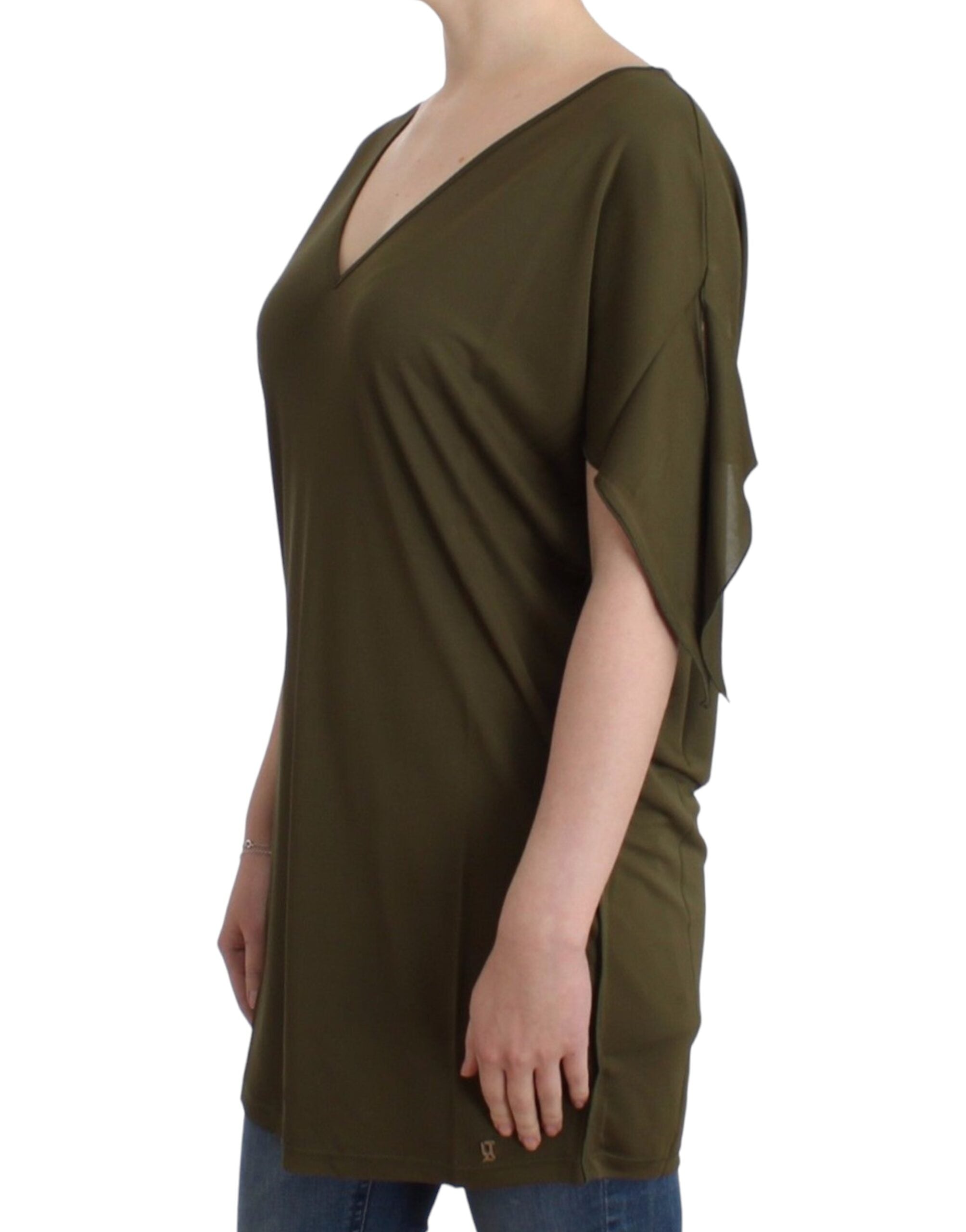 Groene blouse met korte mouwen