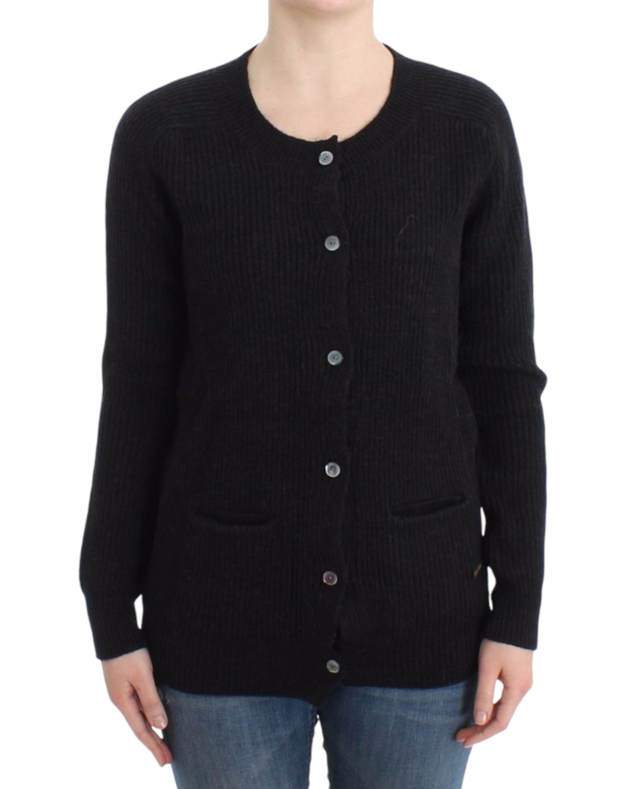 Zwarte wollen cardigan