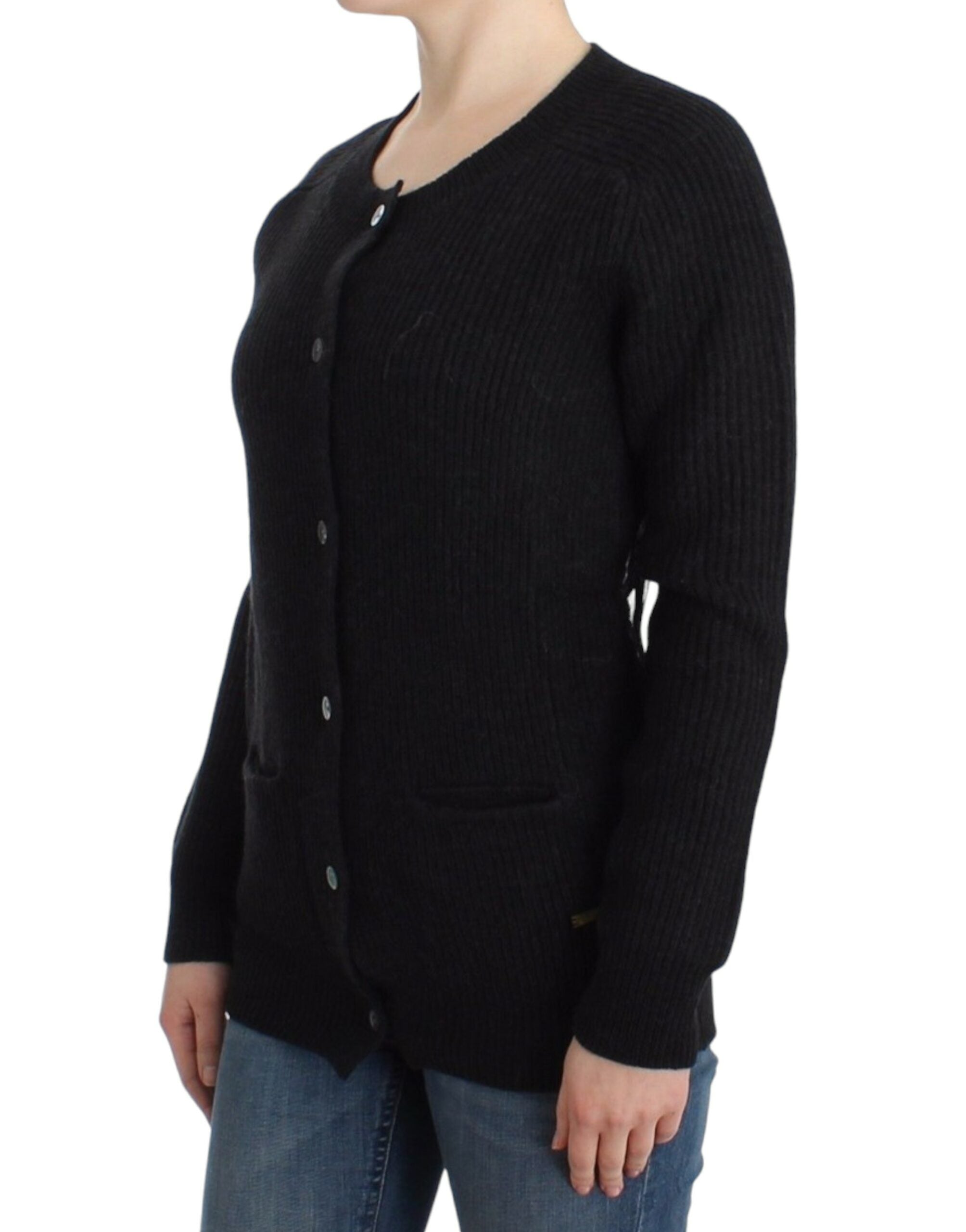 Zwarte wollen cardigan