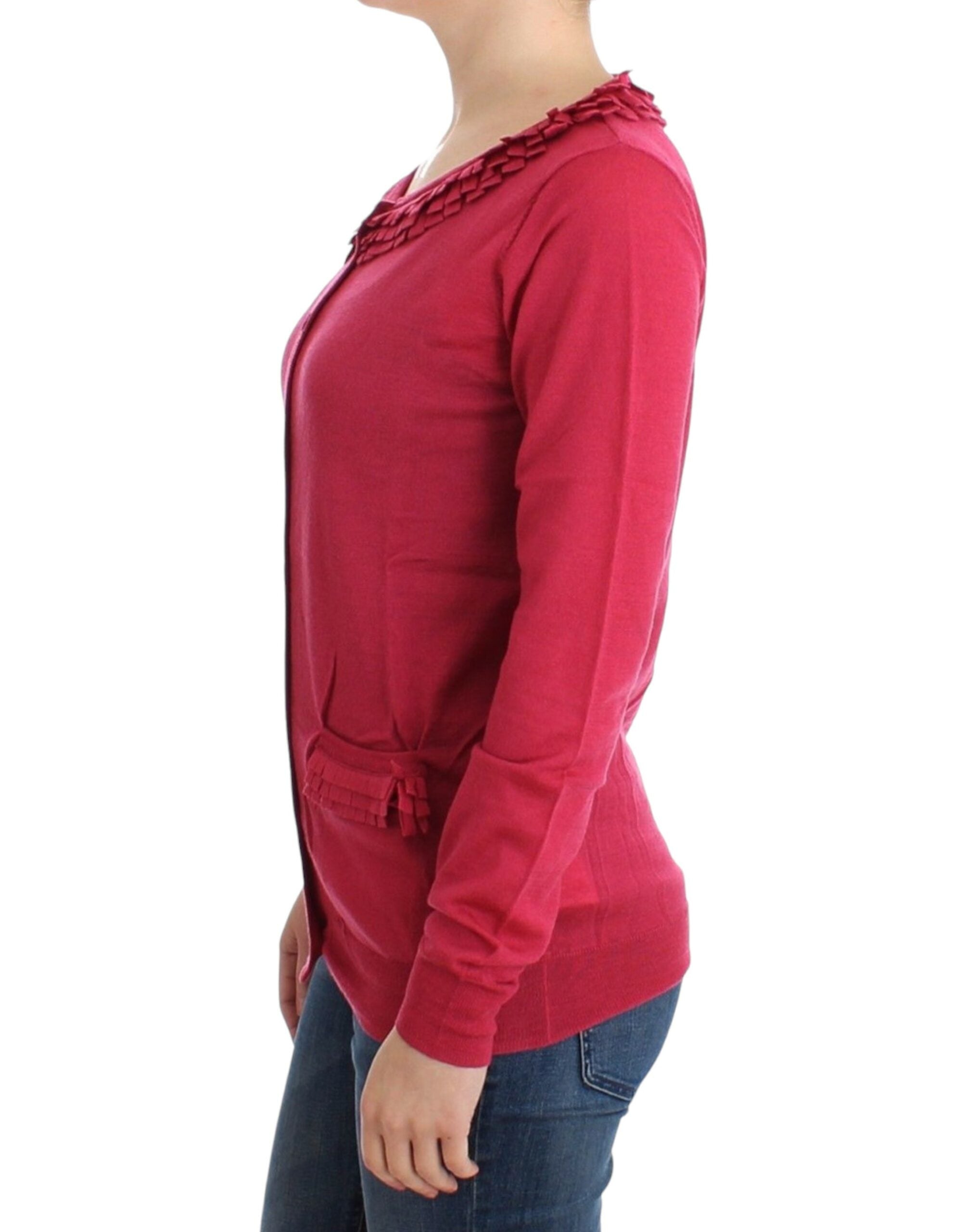 Roze wollen vest