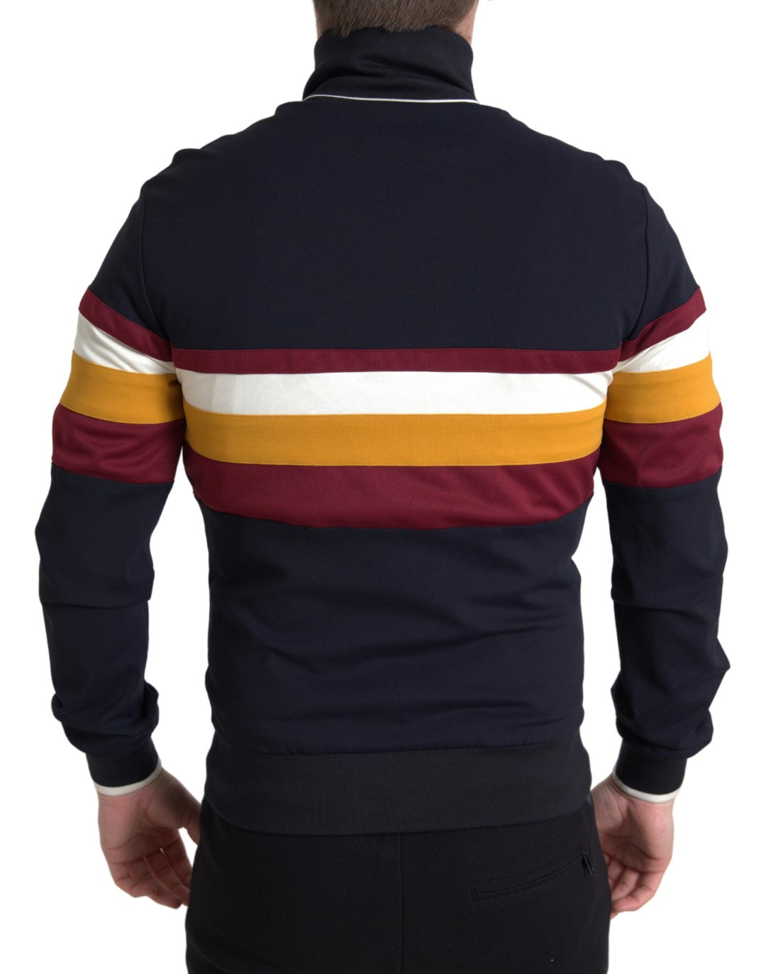 Blauwe Cardigan Heraldische Trui met Volledige Ritssluiting