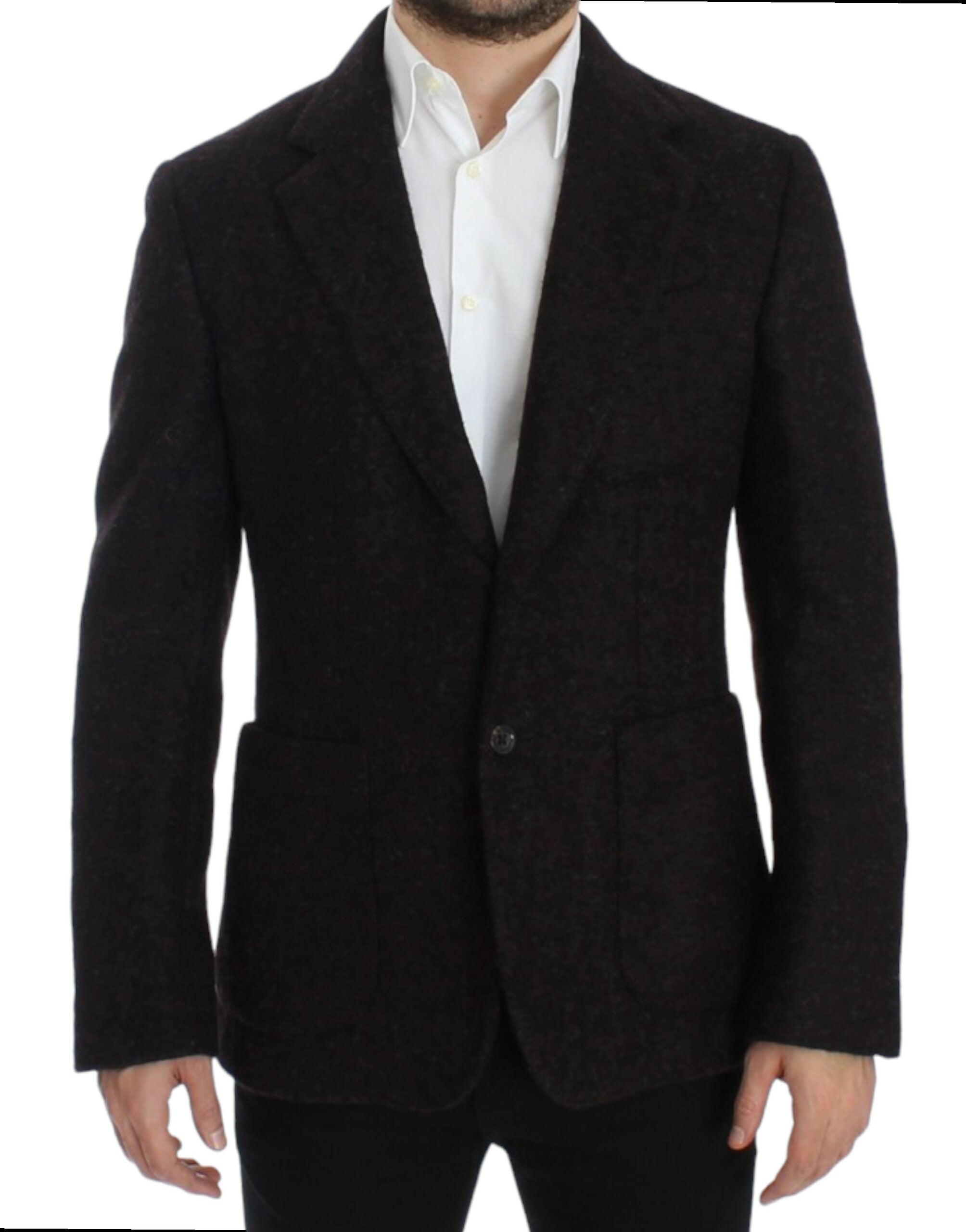 Bordeaux alpaga blazer met twee knopen