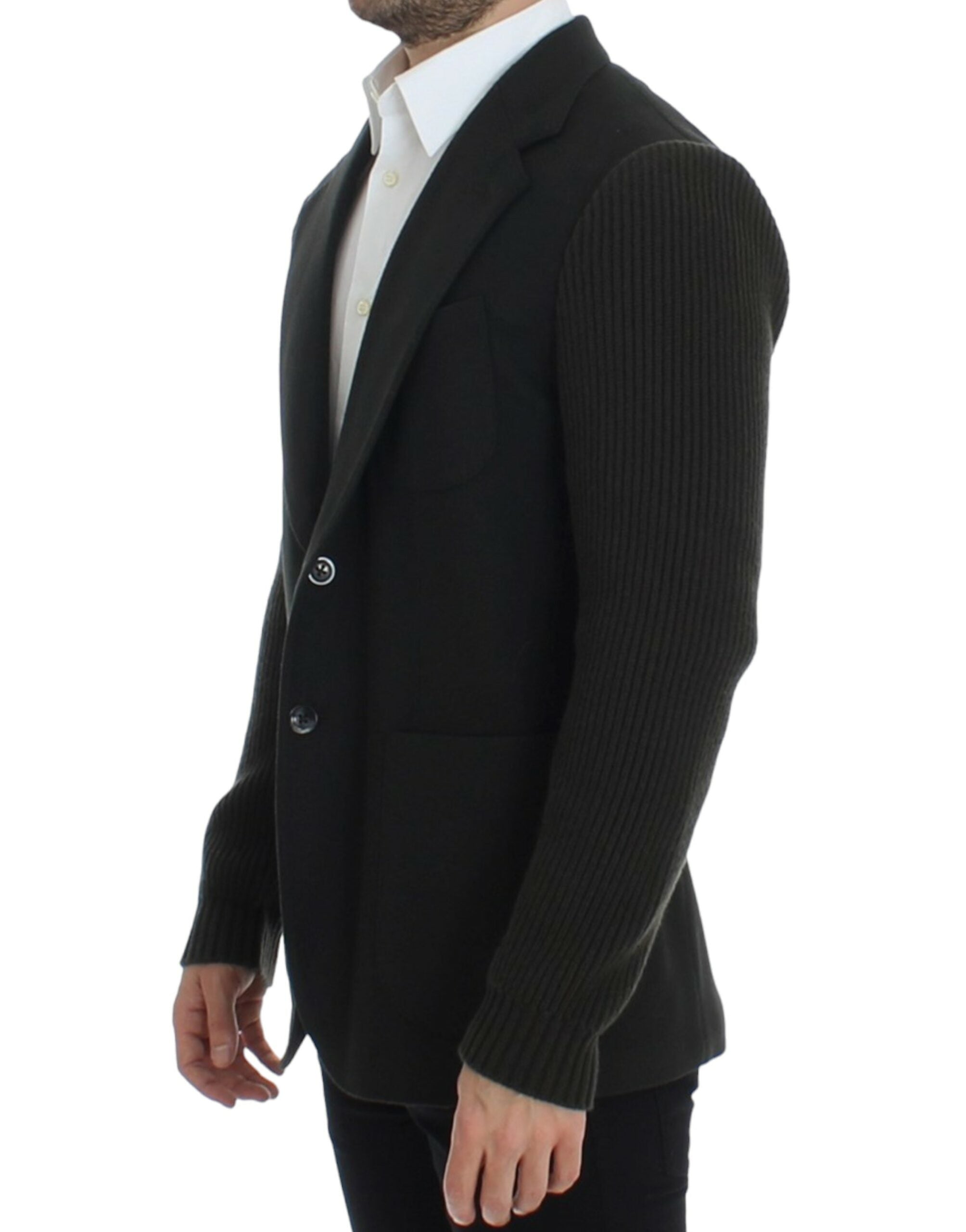 Groen kasjmier tweeknoopsblazer