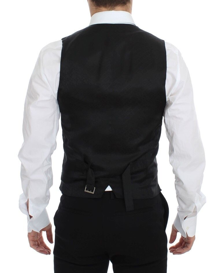 Blauwe wollen formele gilet