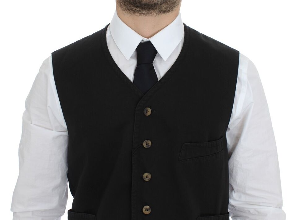 Zwarte katoenen gilet