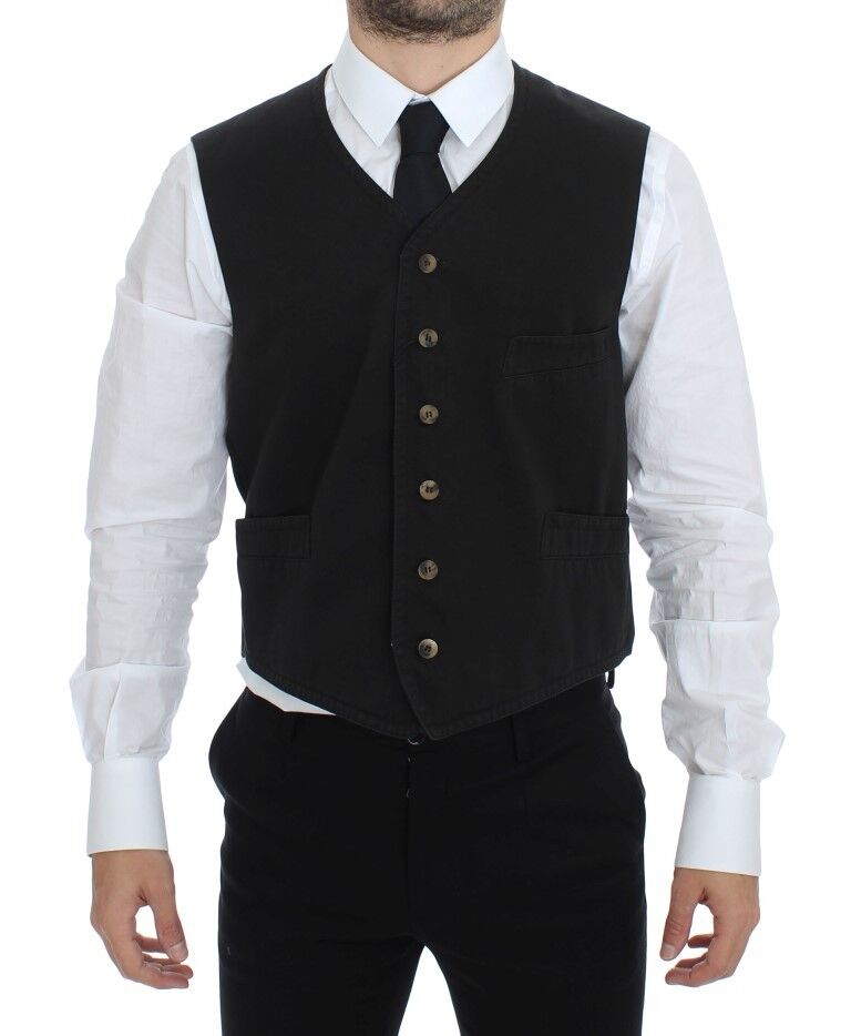 Zwarte katoenen gilet